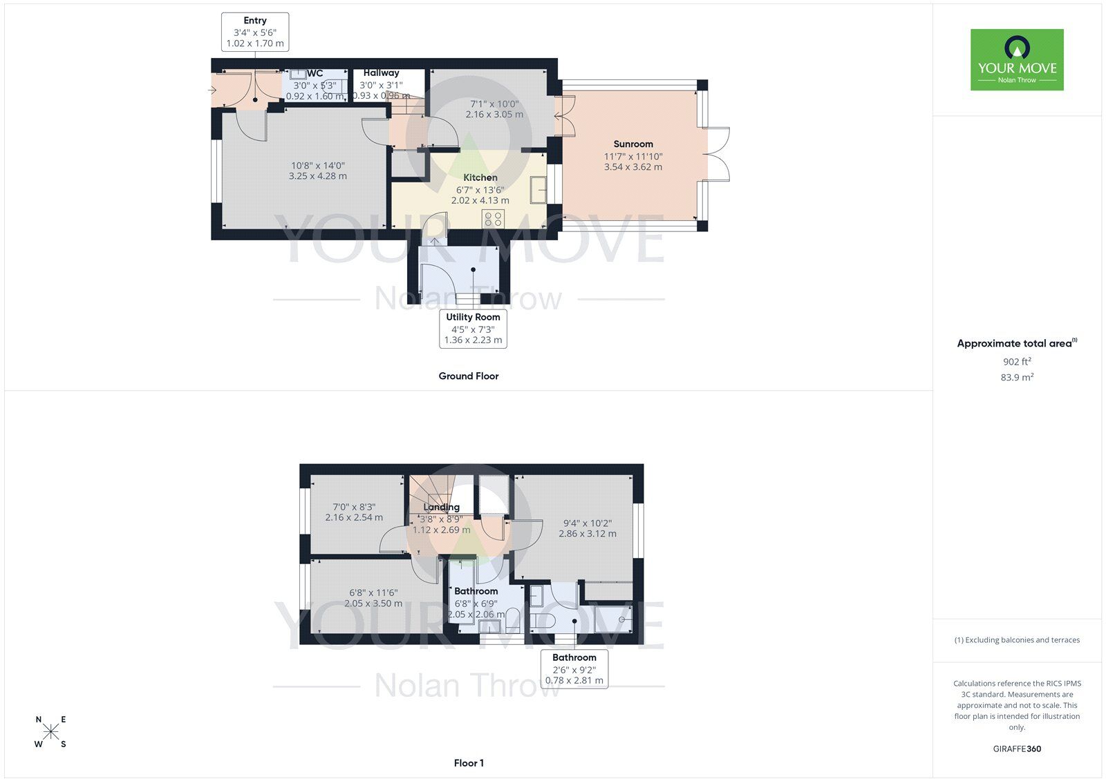 Floorplan of 3 bedroom Semi Detached House for sale, Moorhen Way, Buckingham, Buckinghamshire, MK18