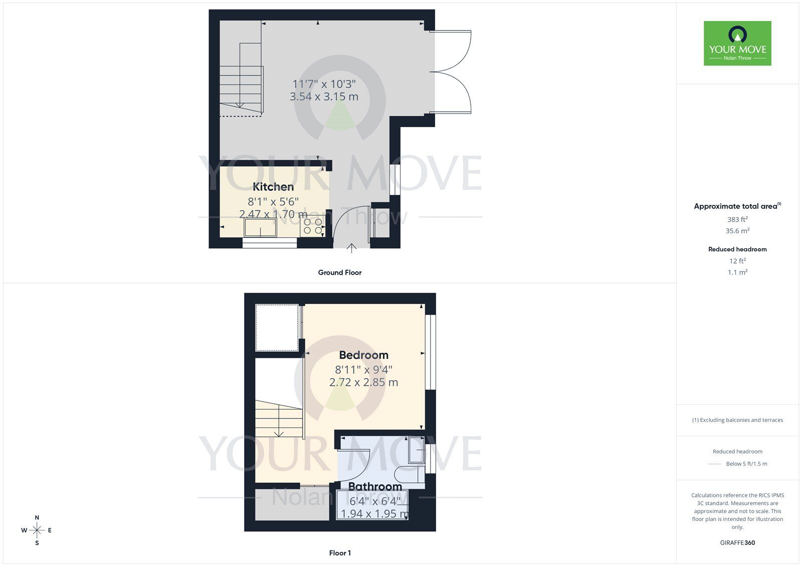 Floorplan of 1 bedroom End Terrace House for sale, Burleigh Piece, Buckingham, Buckinghamshire, MK18