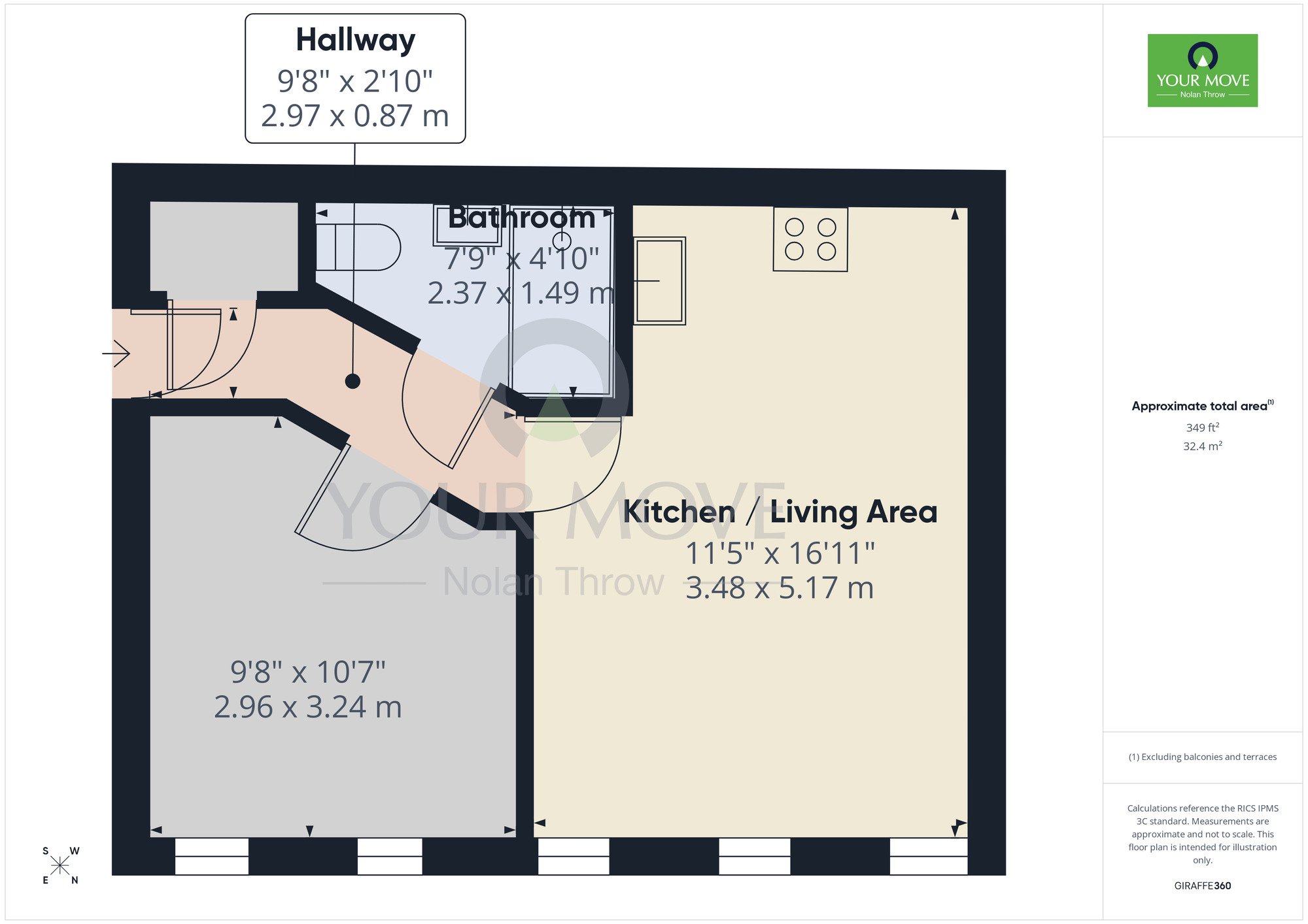 Floorplan of 1 bedroom  Flat to rent, Market Square, Buckingham, Buckinghamshire, MK18