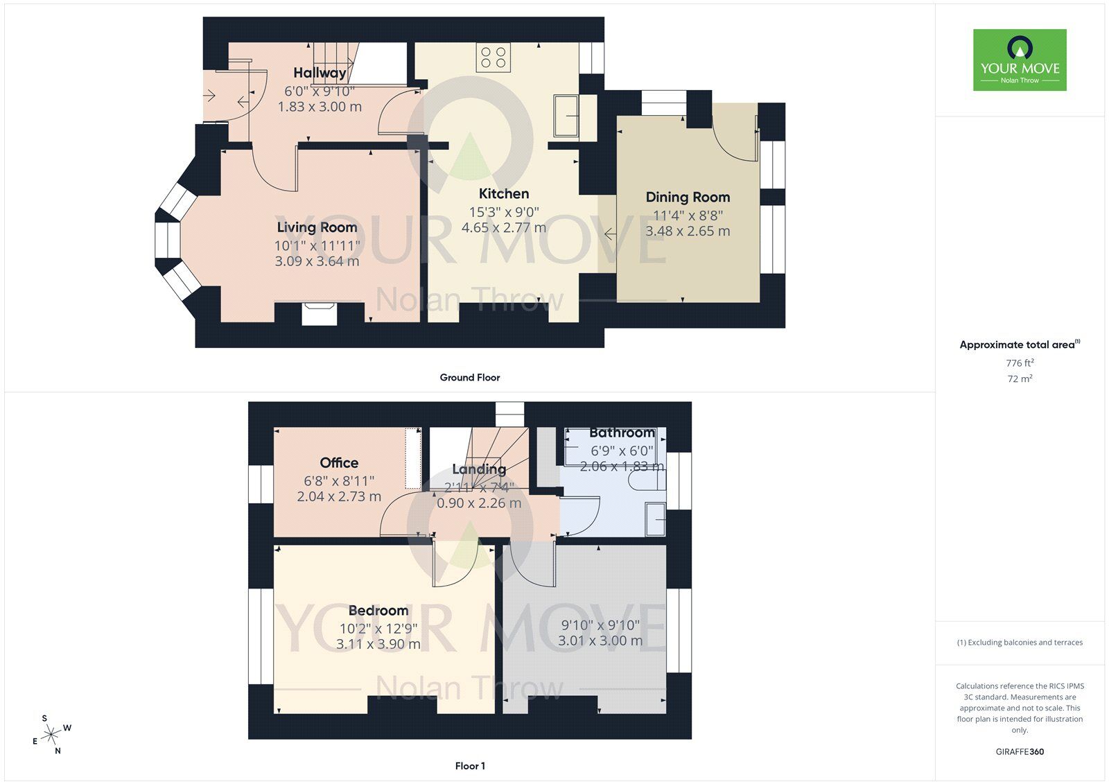 Floorplan of 3 bedroom Semi Detached House for sale, High Street, Silverstone, Northamptonshire, NN12