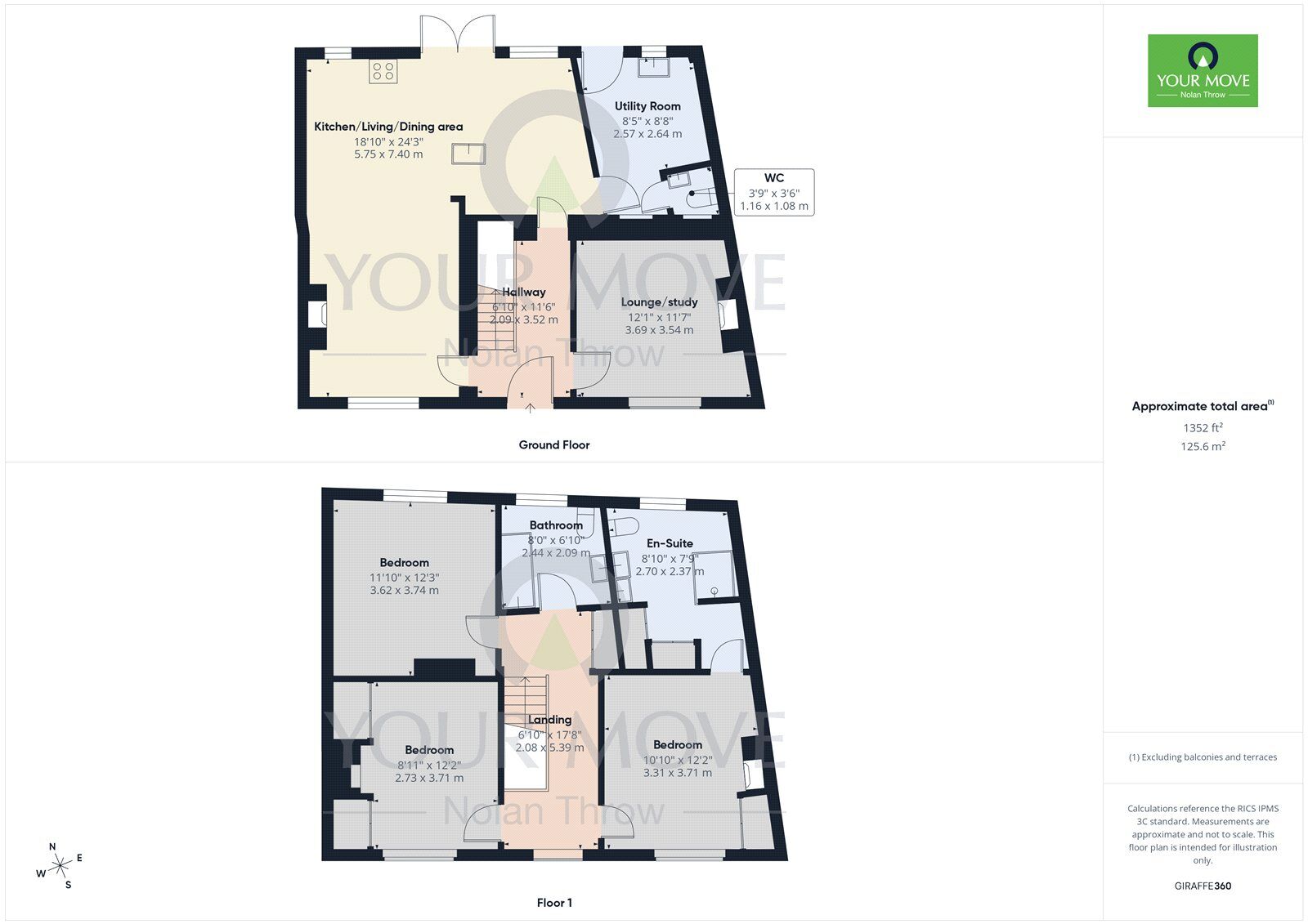 Floorplan of 3 bedroom Link Detached House for sale, Old School Lane, Blakesley, Northamptonshire, NN12