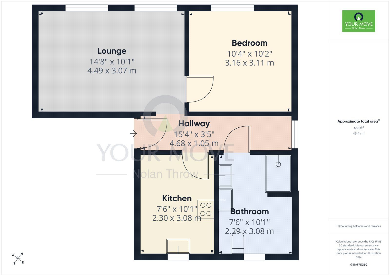 Floorplan of 1 bedroom Flat to rent, Overton, Maids Moreton, Buckinghamshire, MK18