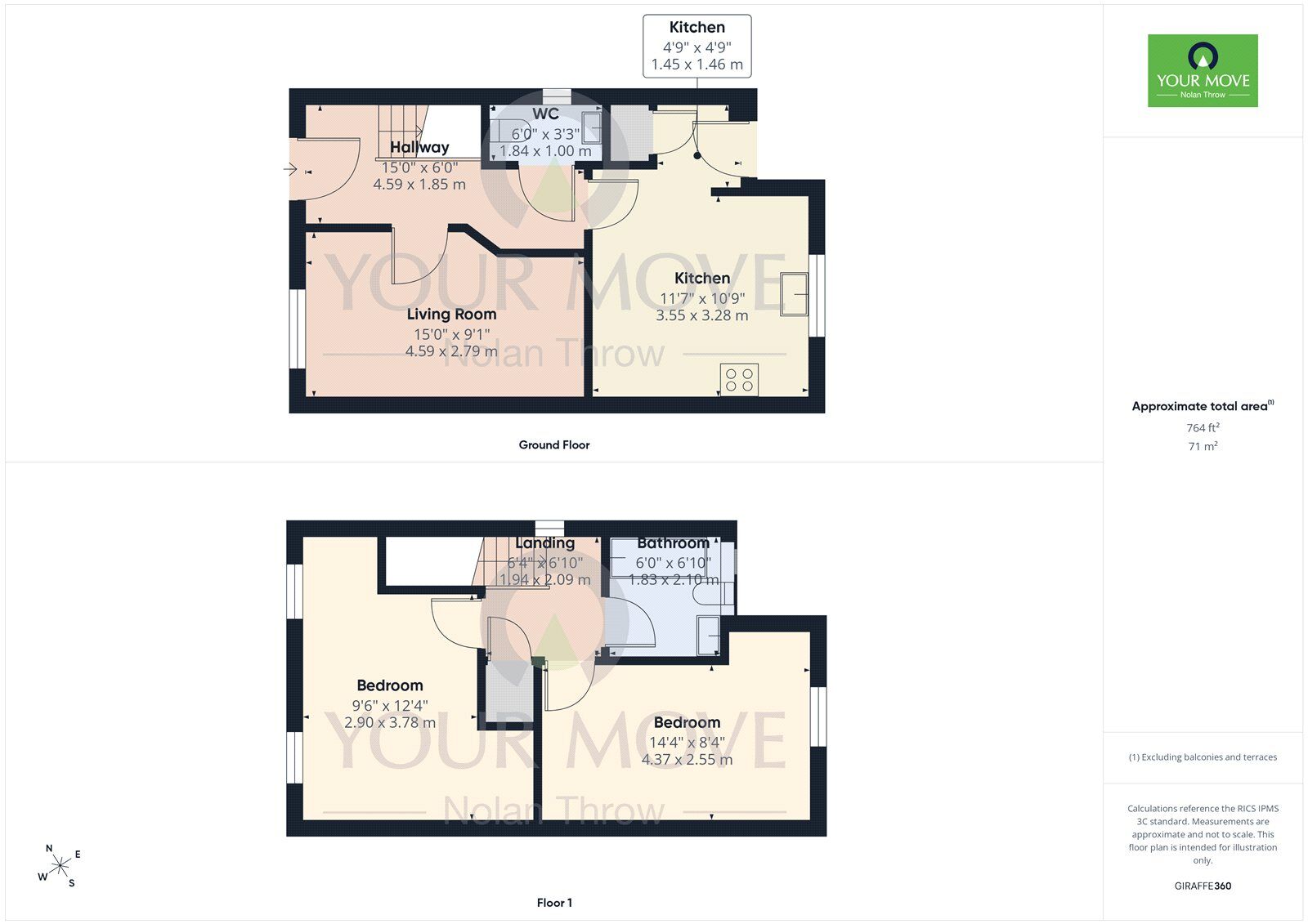 Floorplan of 2 bedroom Semi Detached House for sale, Border Lane, Buckingham, MK18