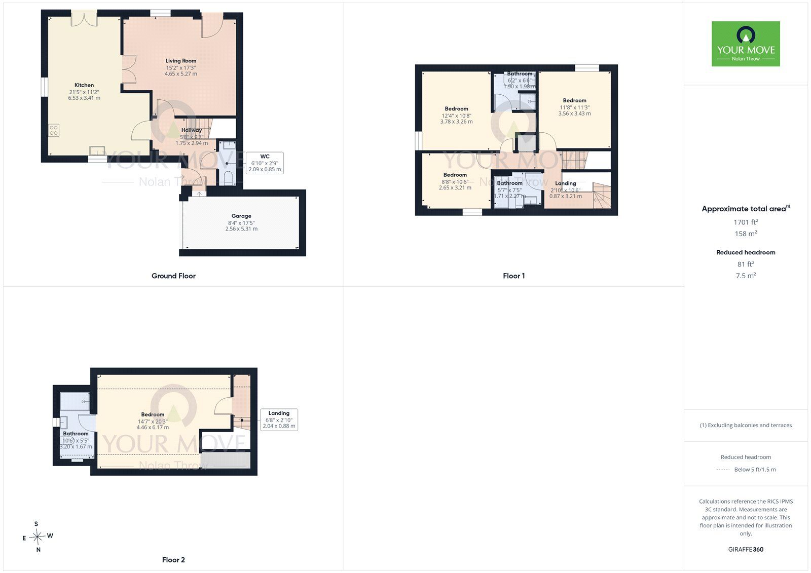 Floorplan of 4 bedroom Semi Detached House for sale, The Elms, Silverstone, Northamptonshire, NN12