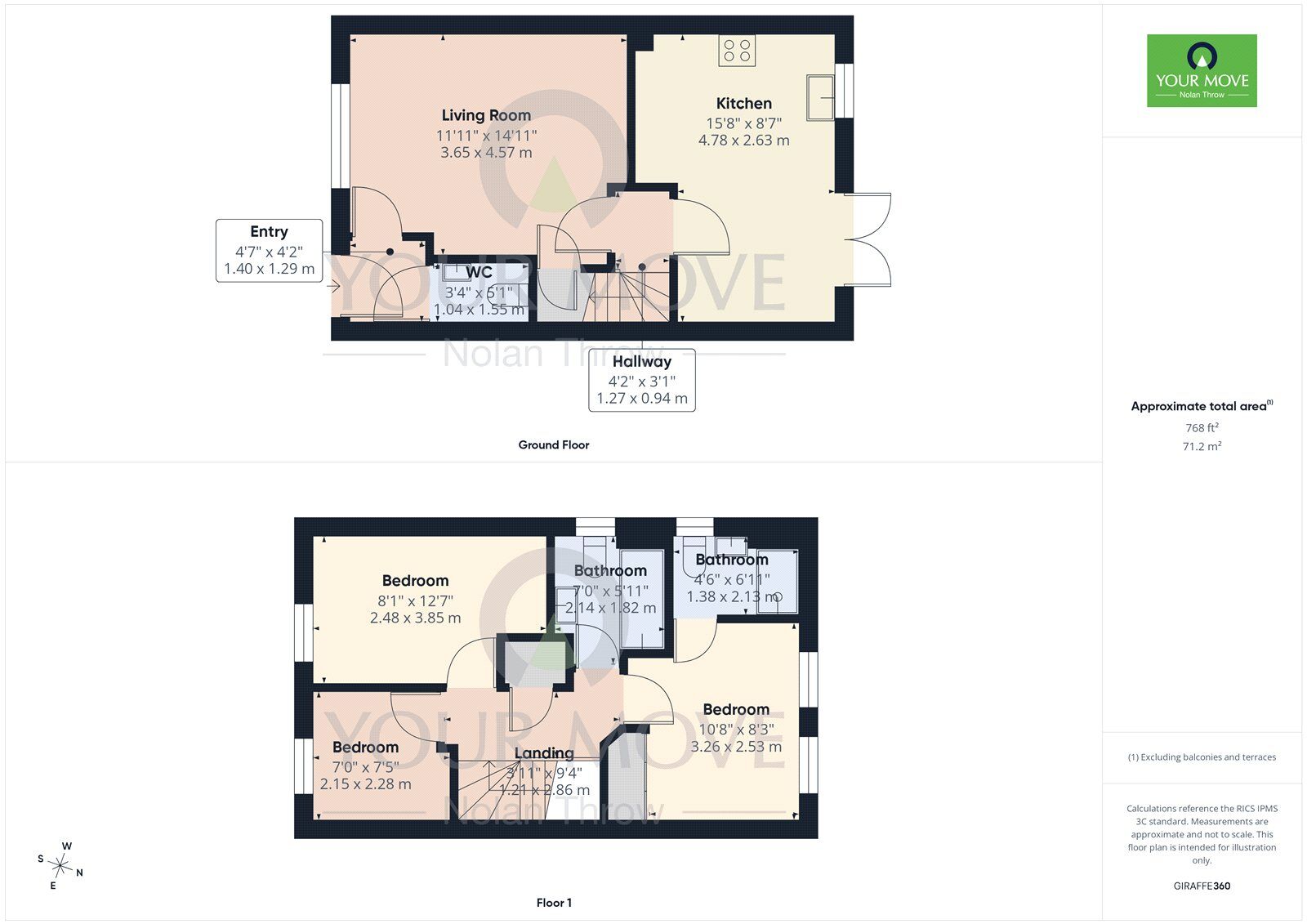 Floorplan of 3 bedroom Semi Detached House for sale, Alfred Way, Buckingham, Buckinghamshire, MK18