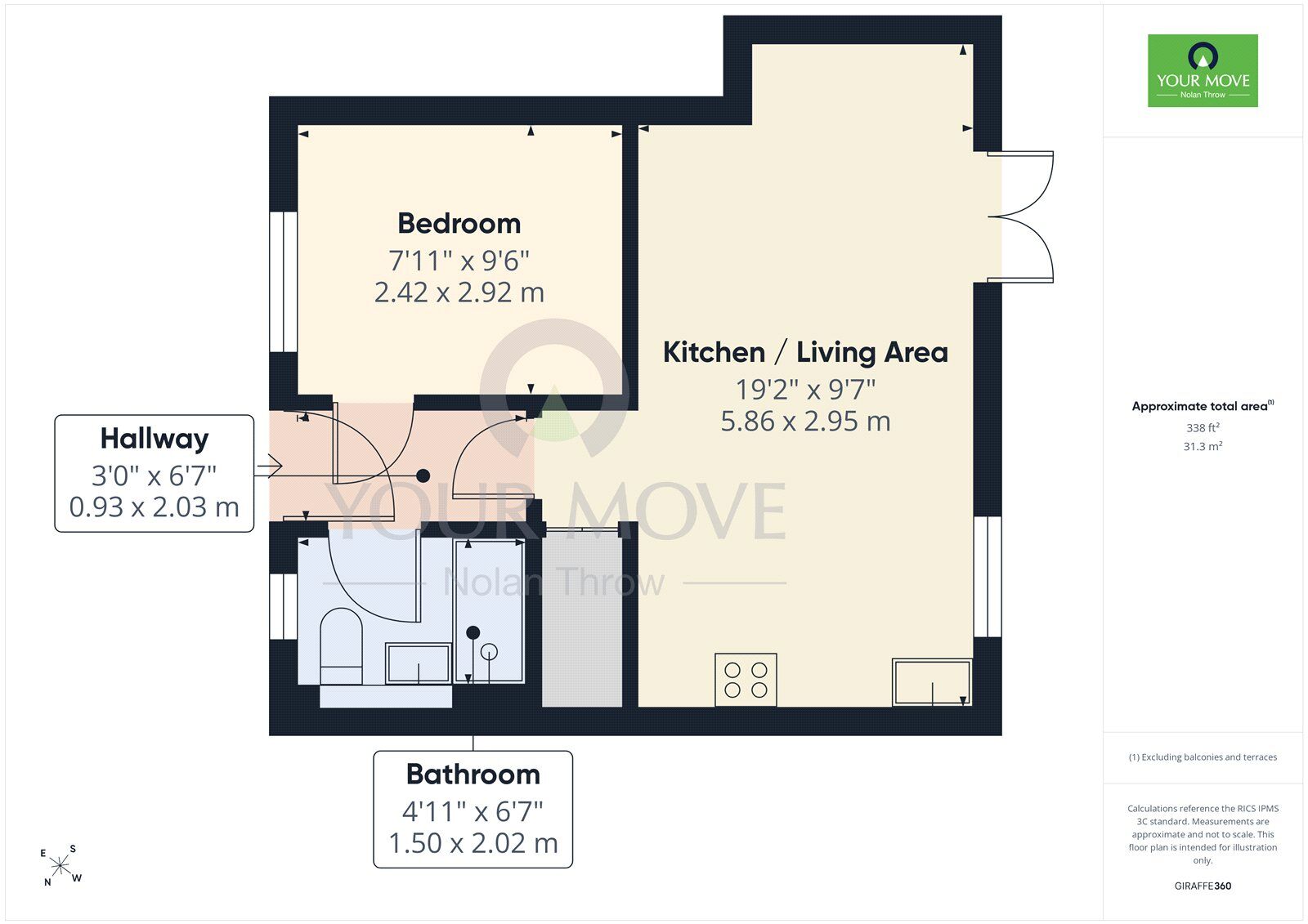Floorplan of 1 bedroom Flat to rent, Emerton Gardens, Stony Stratford, Buckinghamshire, MK11