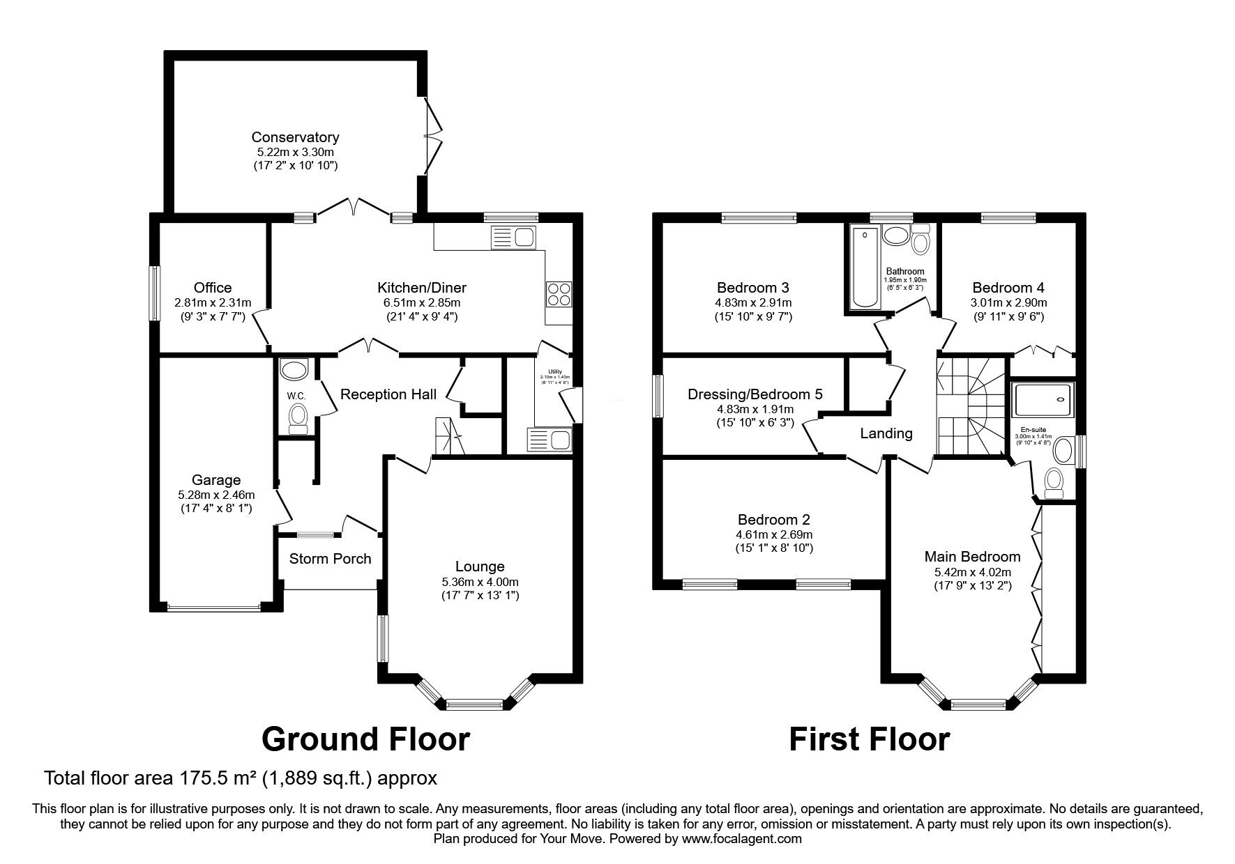Floorplan of 5 bedroom Detached House for sale, Marlow Drive, Branston, Staffordshire, DE14