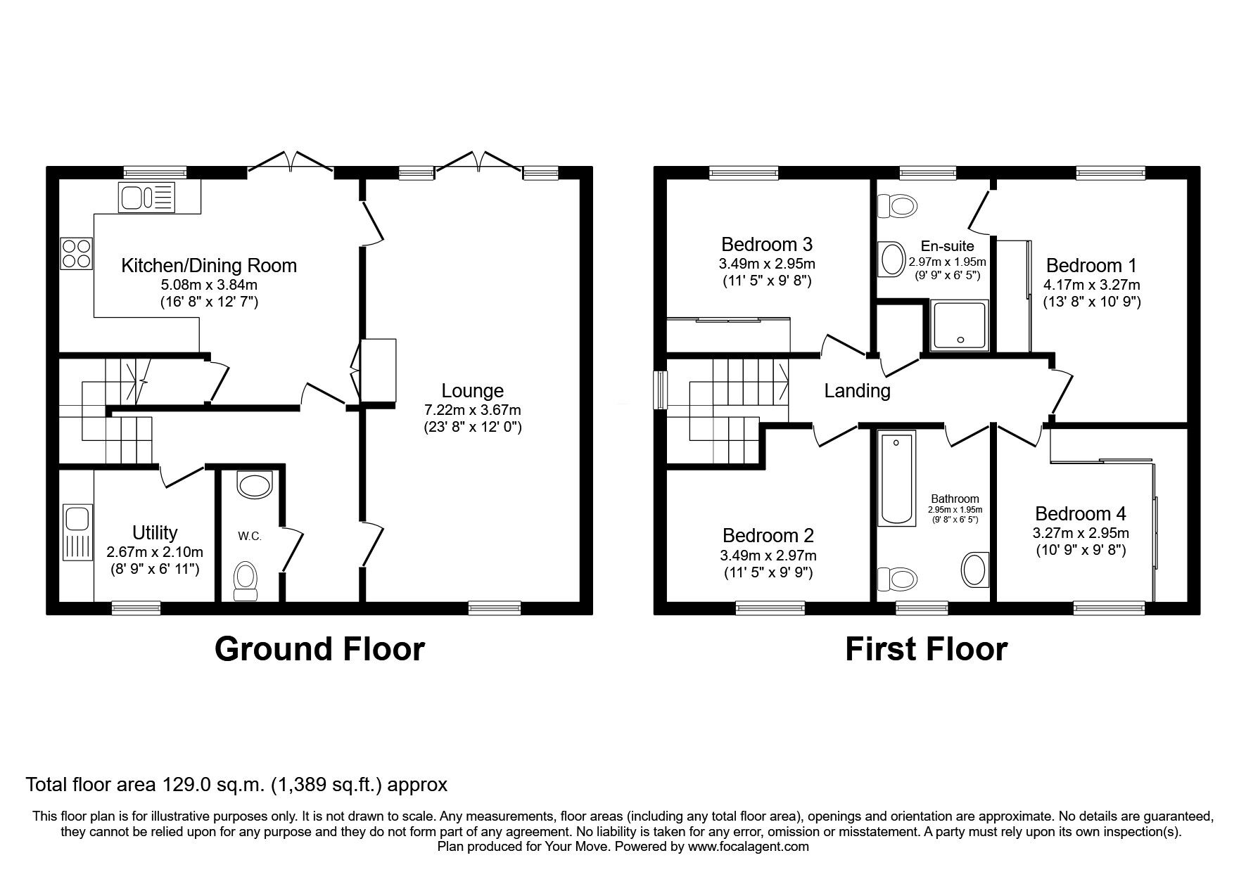 Floorplan of 4 bedroom Detached House for sale, Bluebell Way, Tutbury, Staffordshire, DE13