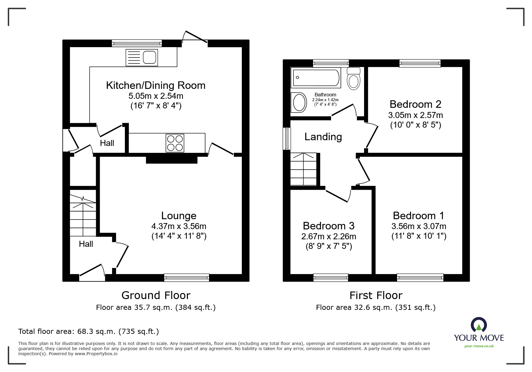 Floorplan of 3 bedroom Semi Detached House for sale, Farm Close, Staffordshire, DE13