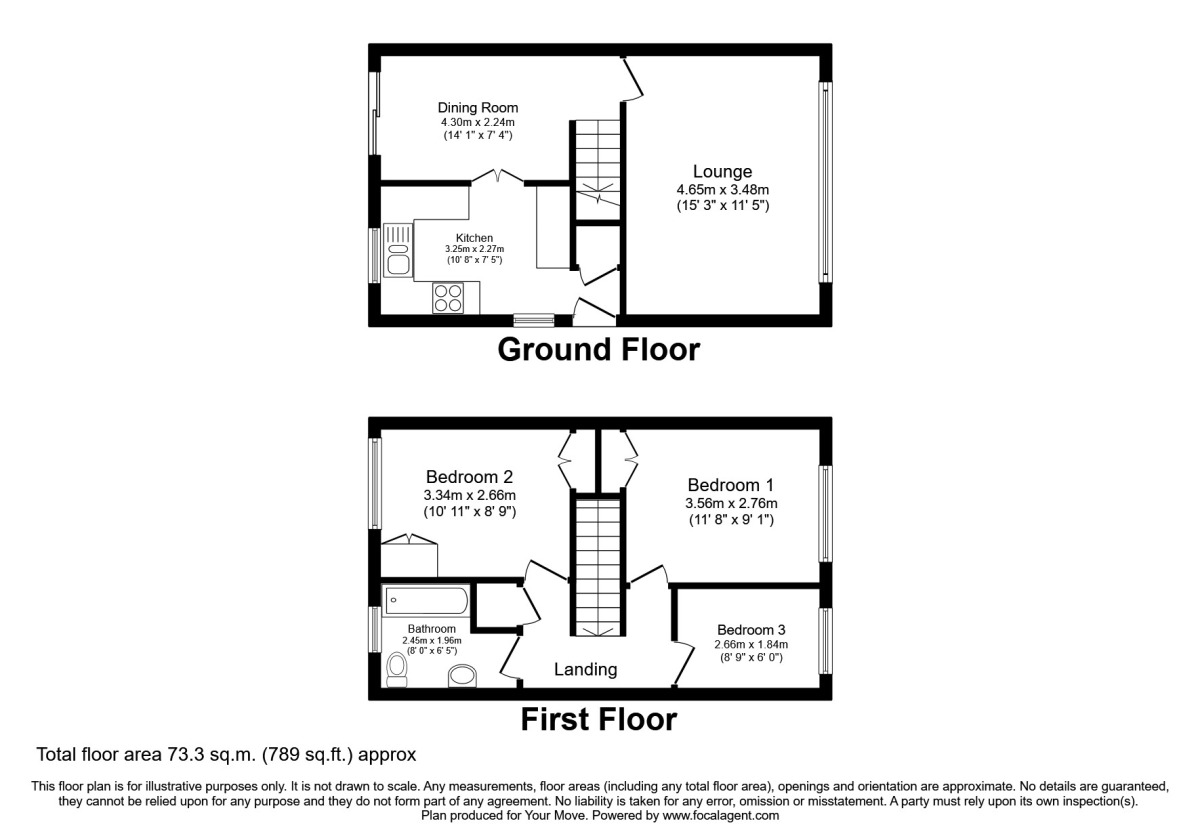 Floorplan of 3 bedroom Semi Detached House to rent, Waverley Lane, Burton-On-Trent, Staffordshire, DE14