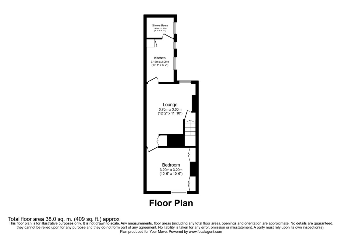 Floorplan of 1 bedroom  Flat to rent, Frederick Street, Burton-On-Trent, Staffordshire, DE15