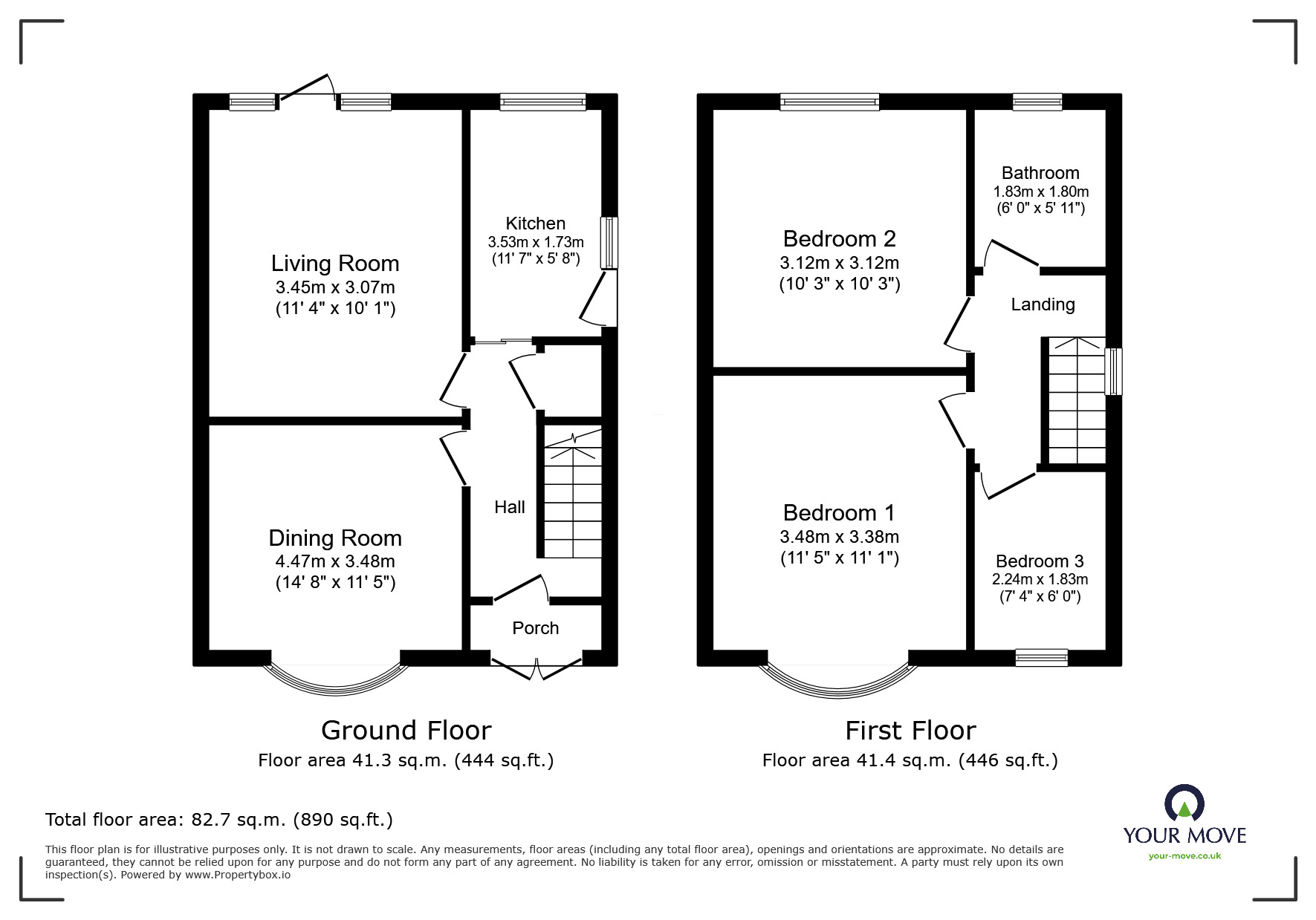 Floorplan of 3 bedroom Semi Detached House for sale, Mead Walk, Burton-on-Trent, Staffordshire, DE15