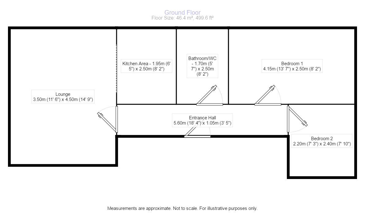 Floorplan of 2 bedroom  Flat for sale, Curzon Street, Burton-on-Trent, Staffordshire, DE14