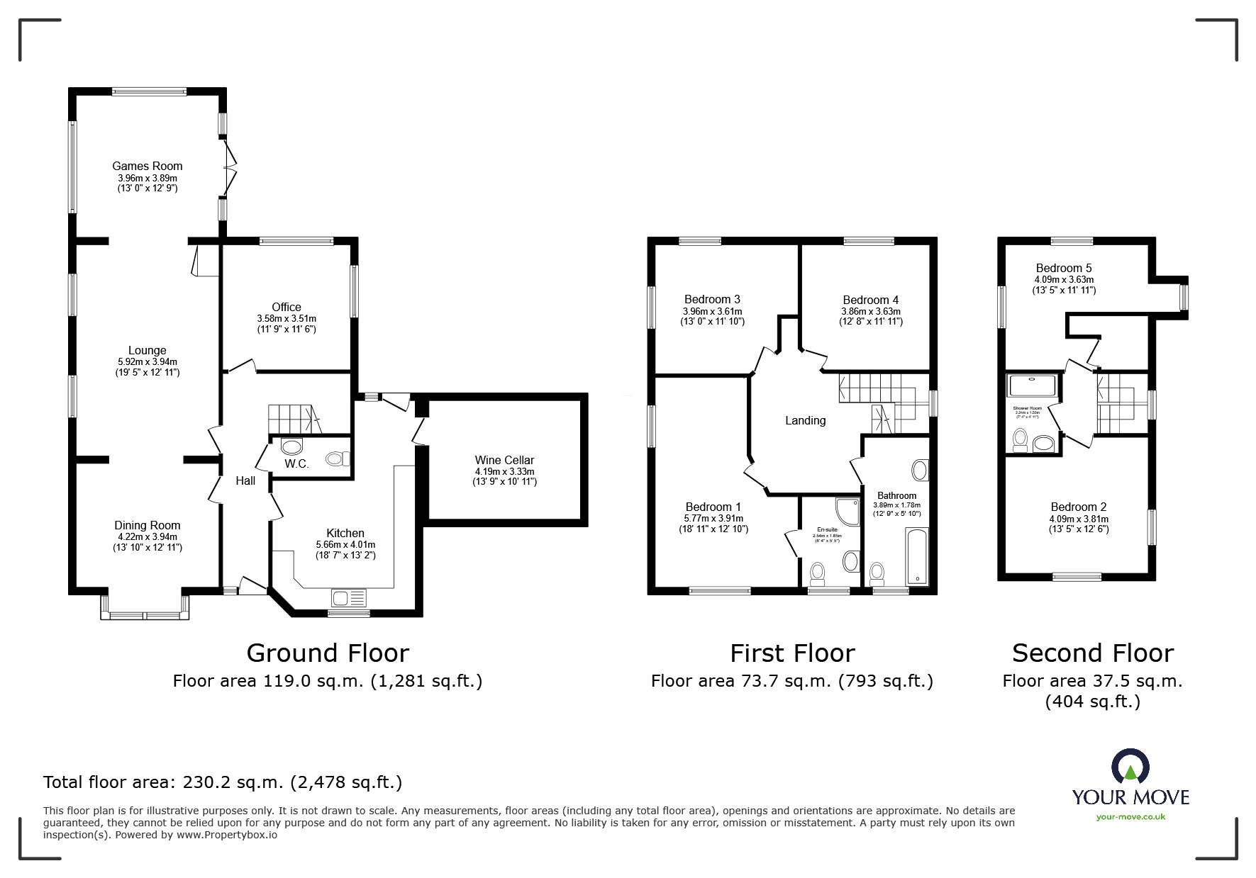 Floorplan of 5 bedroom Detached House for sale, Court Farm Lane, Branston, Staffordshire, DE14