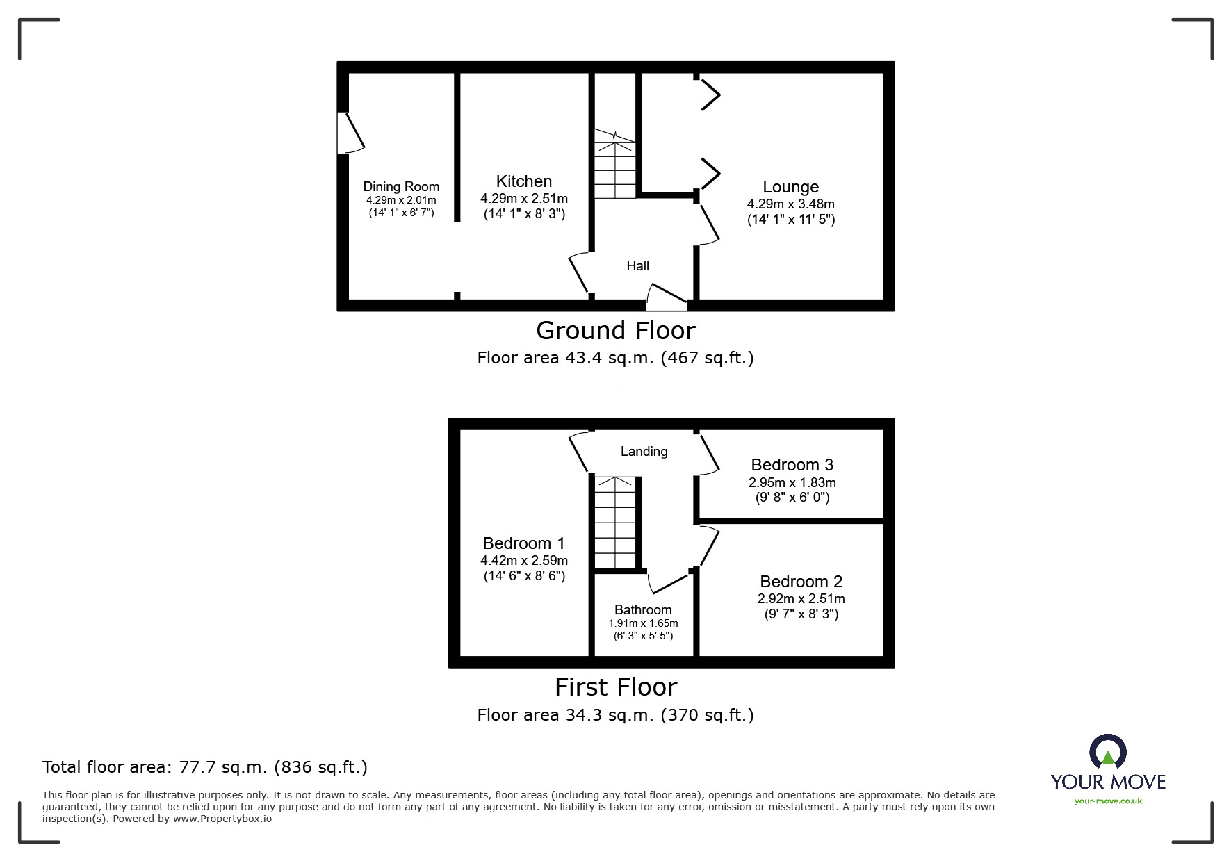 Floorplan of 3 bedroom Semi Detached House for sale, Mayfield Road, Burton-on-Trent, Staffordshire, DE15