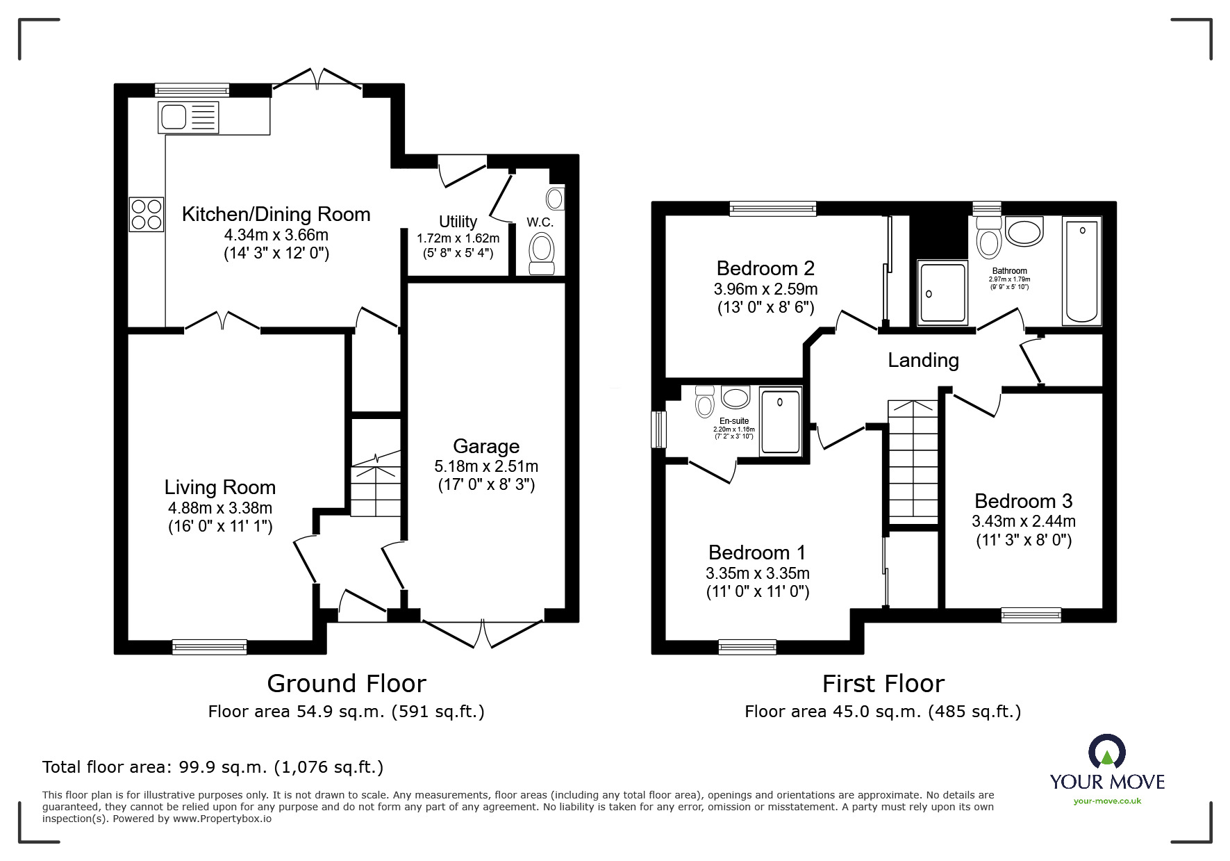 Floorplan of 3 bedroom Detached House for sale, Poplar Gardens, Burton-on-Trent, Staffordshire, DE13
