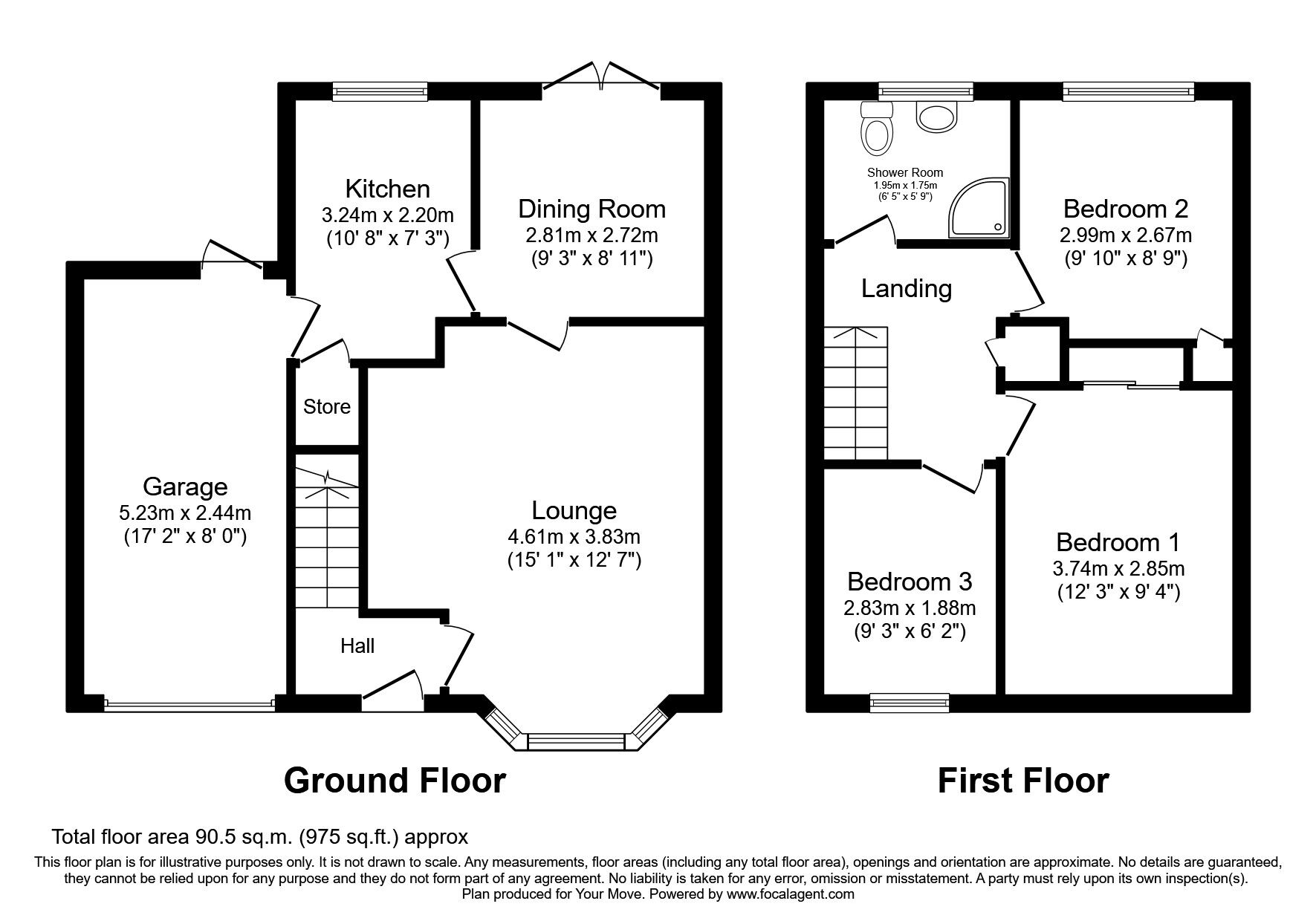Floorplan of 3 bedroom Detached House for sale, Halcyon Way, Burton-on-Trent, Staffordshire, DE14