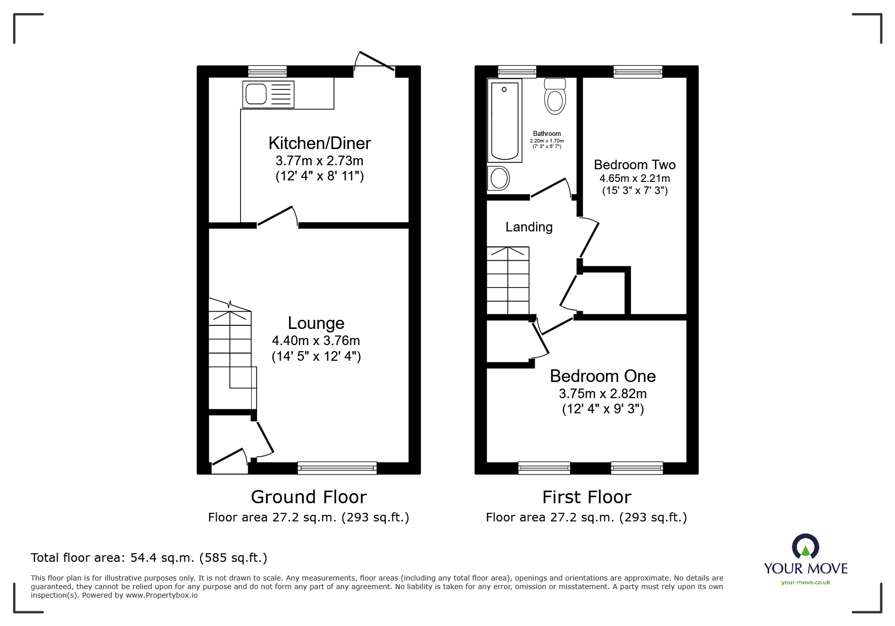 Floorplan of 2 bedroom Semi Detached House to rent, Leys Field Gardens, Chellaston, Derbyshire, DE73
