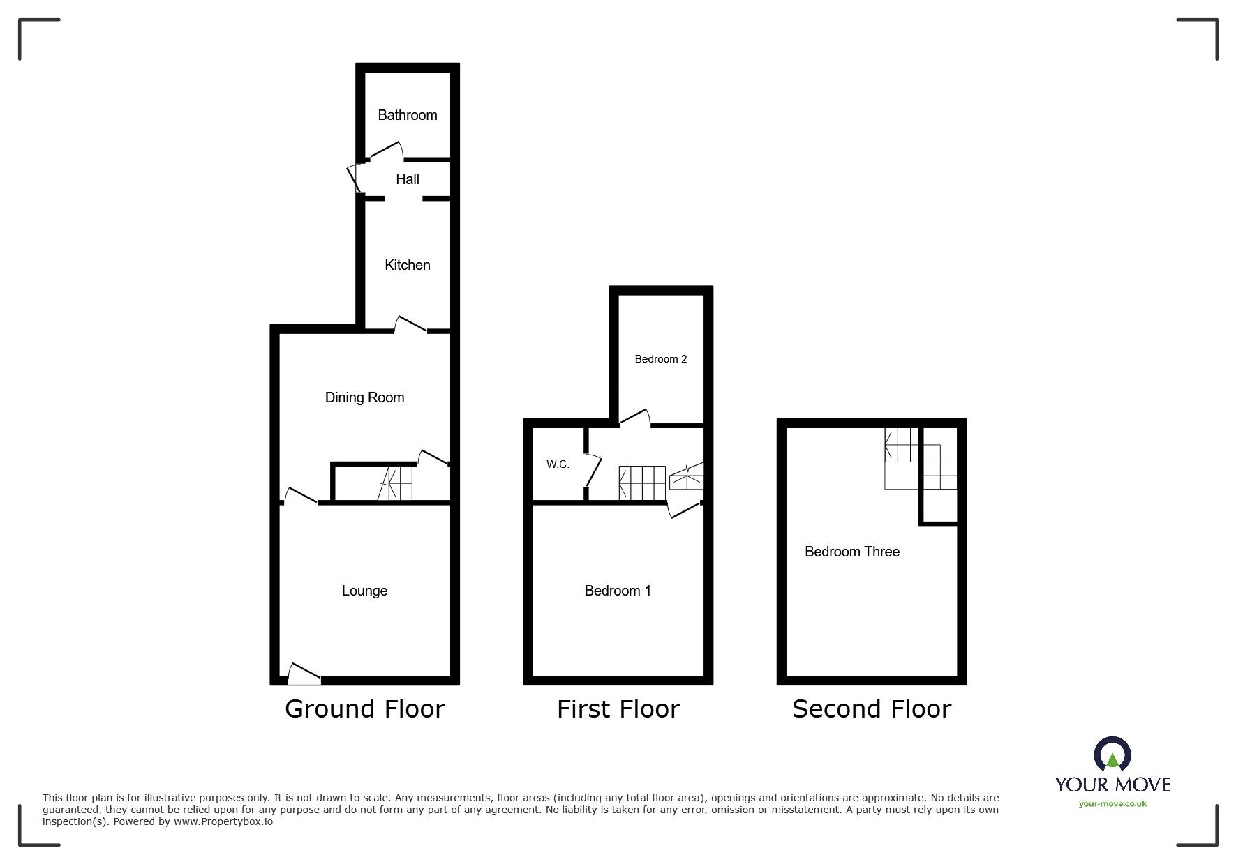 Floorplan of 3 bedroom Mid Terrace House for sale, Craven Street, Burton-on-Trent, Staffordshire, DE13