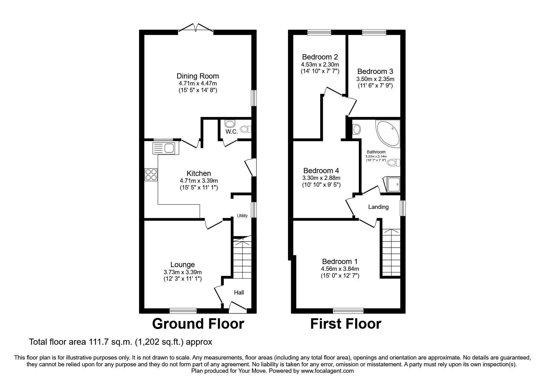 Floorplan of 3 bedroom Semi Detached House for sale, Main Street, Weston-on-Trent, Derbyshire, DE72