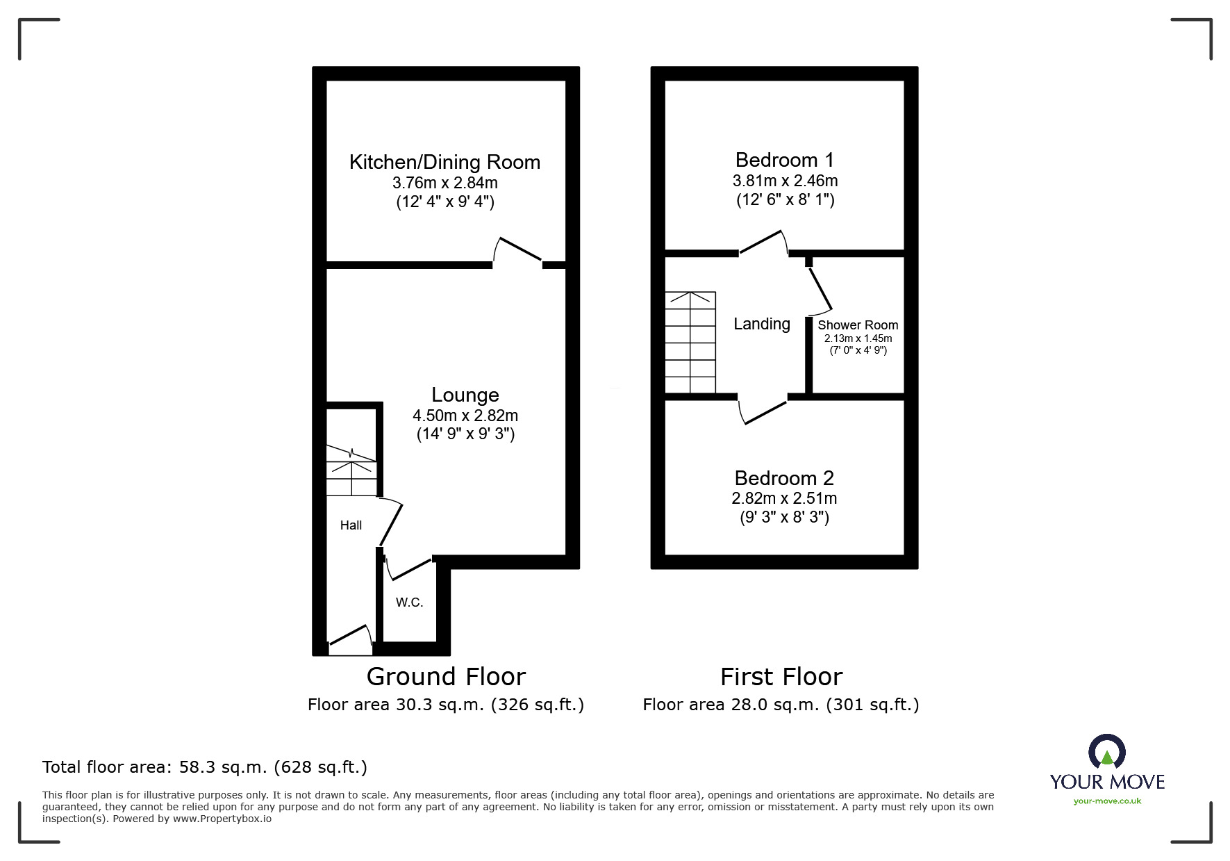 Floorplan of 2 bedroom Mid Terrace House for sale, Panama Road, Burton-on-Trent, Staffordshire, DE13
