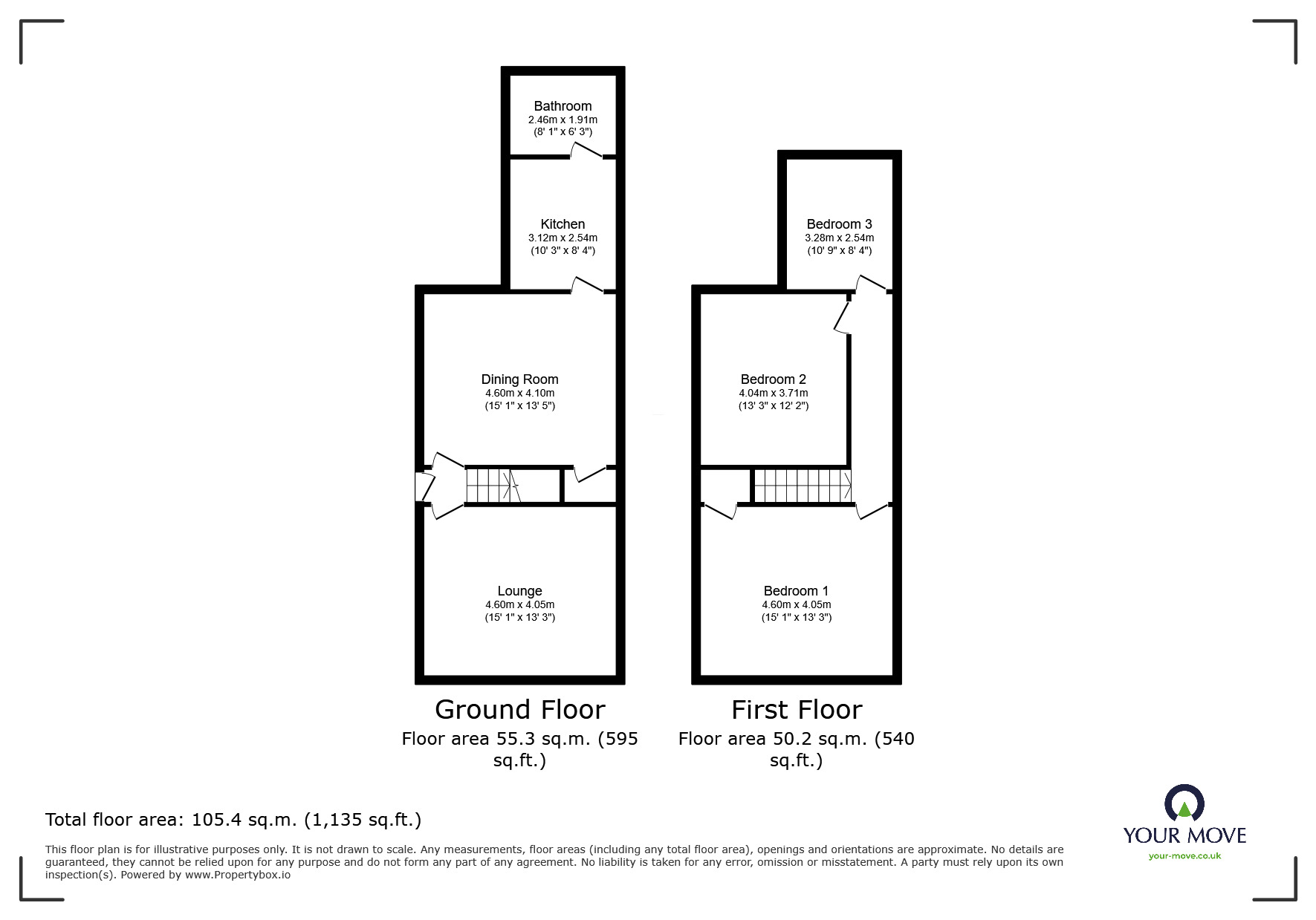 Floorplan of 3 bedroom Mid Terrace House for sale, Thornley Street, Burton-on-Trent, Staffordshire, DE14