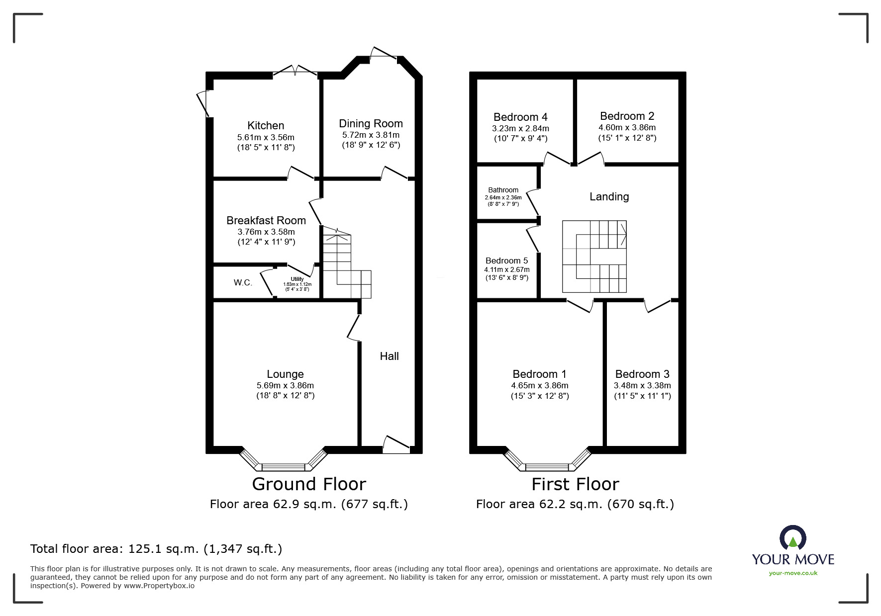 Floorplan of 5 bedroom Semi Detached House for sale, Shobnall Road, Burton-on-Trent, Staffordshire, DE14
