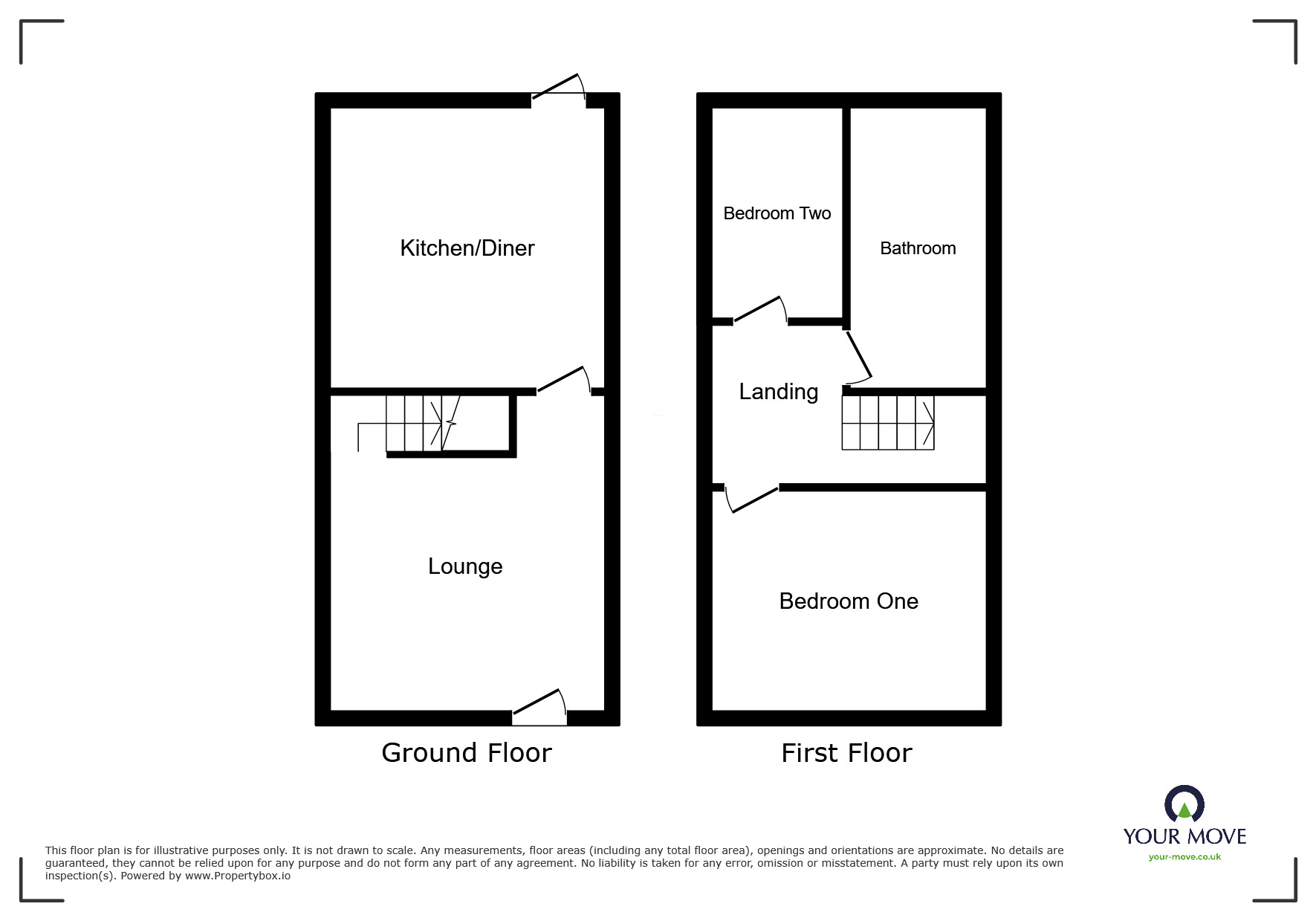 Floorplan of 2 bedroom Semi Detached House for sale, Stanton Road, Burton-on-Trent, Staffordshire, DE15