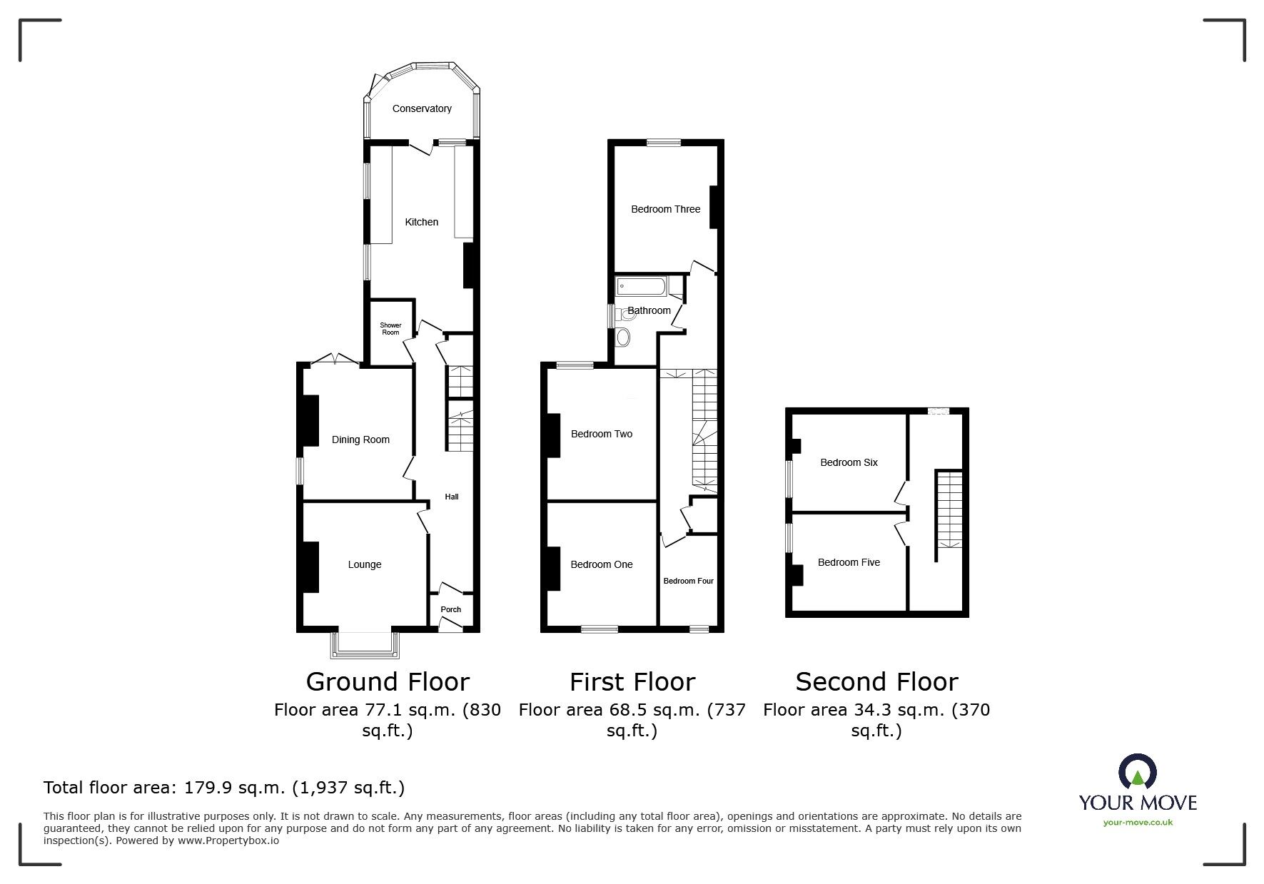 Floorplan of 6 bedroom End Terrace House to rent, Shobnall Street, Burton-on-Trent, Staffordshire, DE14