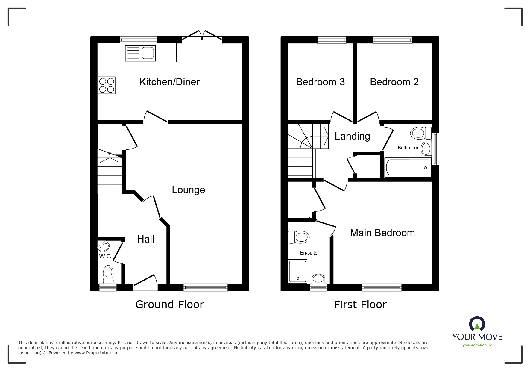 Floorplan of 3 bedroom Semi Detached House for sale, Upton Drive, Burton-on-Trent, Staffordshire, DE14