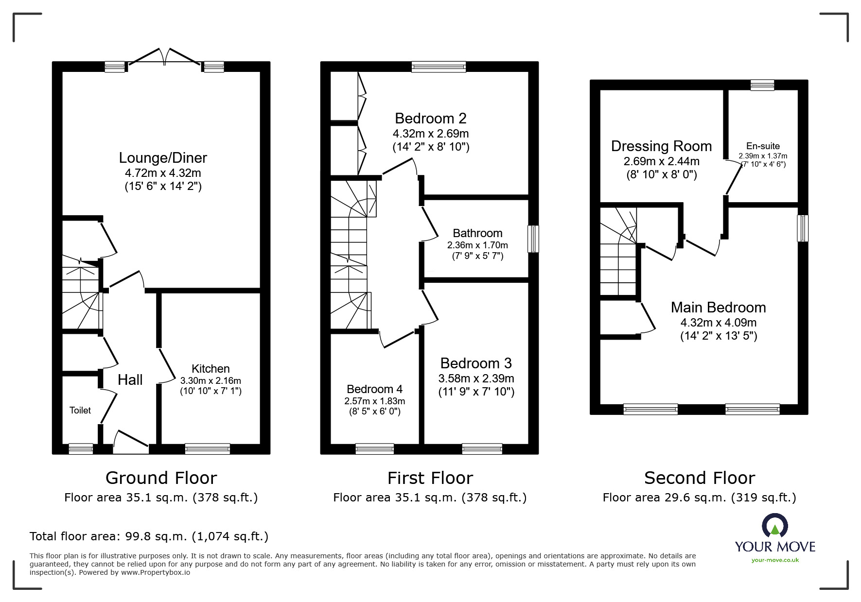 Floorplan of 4 bedroom Semi Detached House for sale, Wetmore Road, Burton-on-Trent, Staffordshire, DE14
