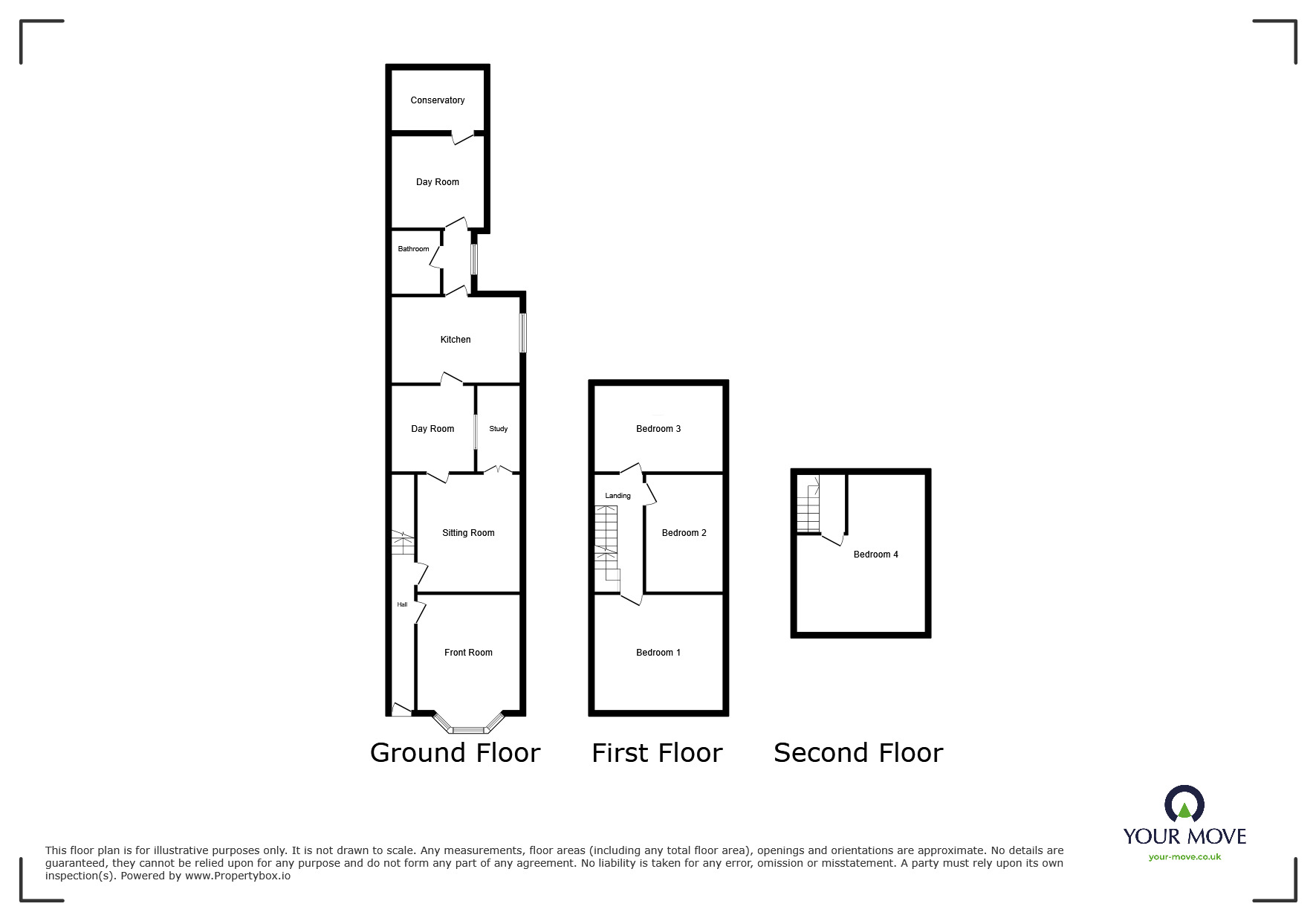 Floorplan of 4 bedroom Semi Detached House for sale, Branston Road, Burton-on-Trent, Staffordshire, DE14