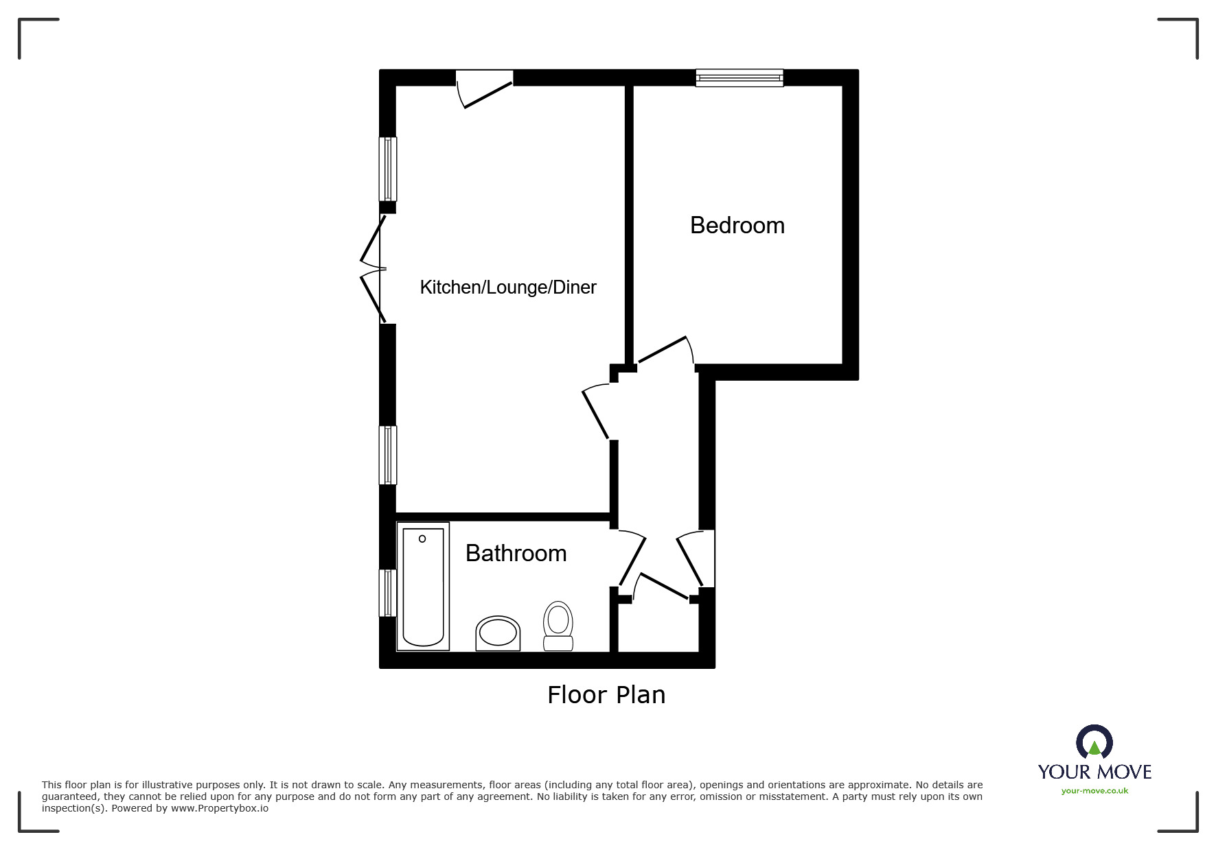 Floorplan of 1 bedroom  Flat for sale, George Orton Court, Burton-on-Trent, Staffordshire, DE14