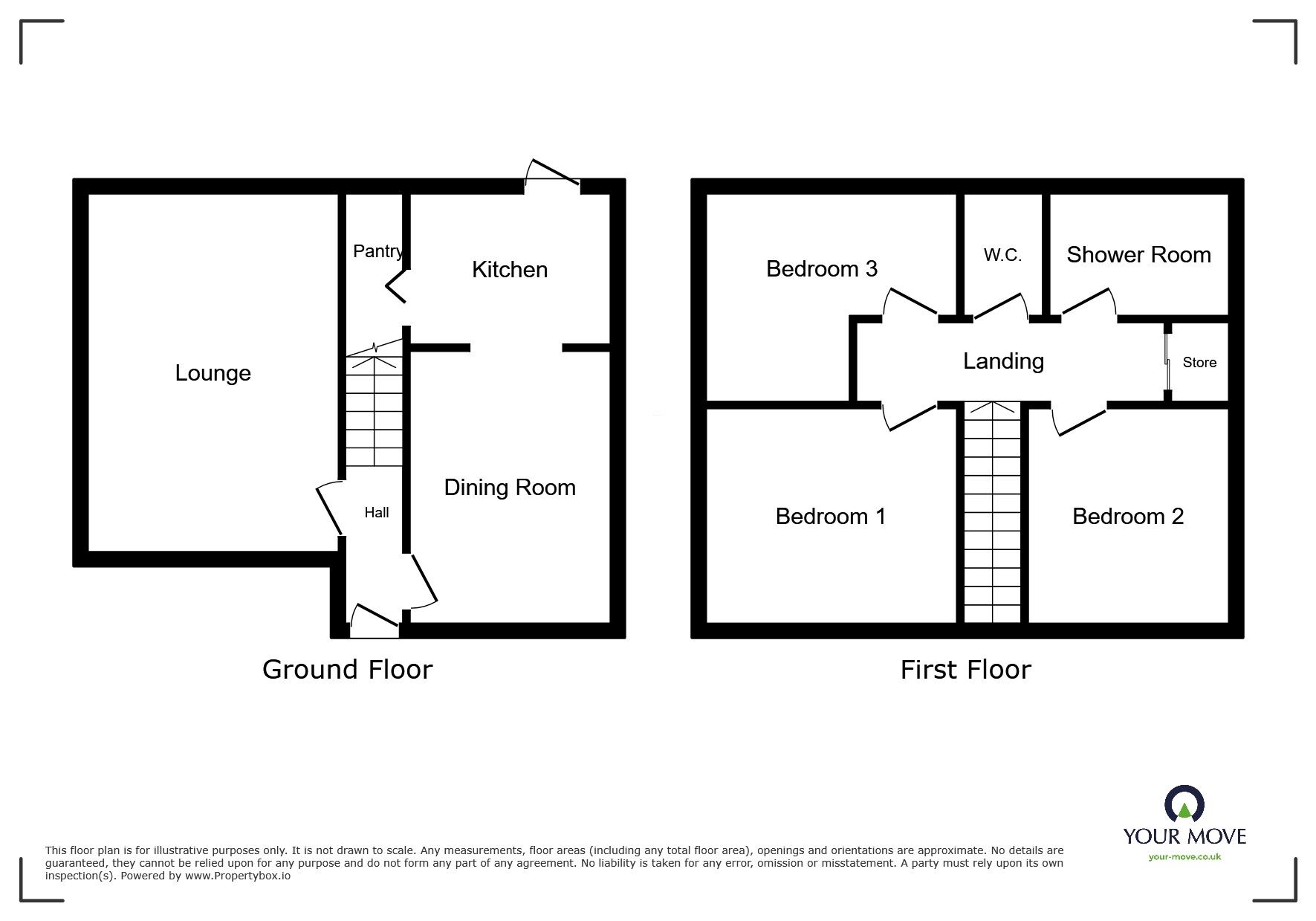 Floorplan of 3 bedroom Semi Detached House for sale, Main Street, Branston, Staffordshire, DE14
