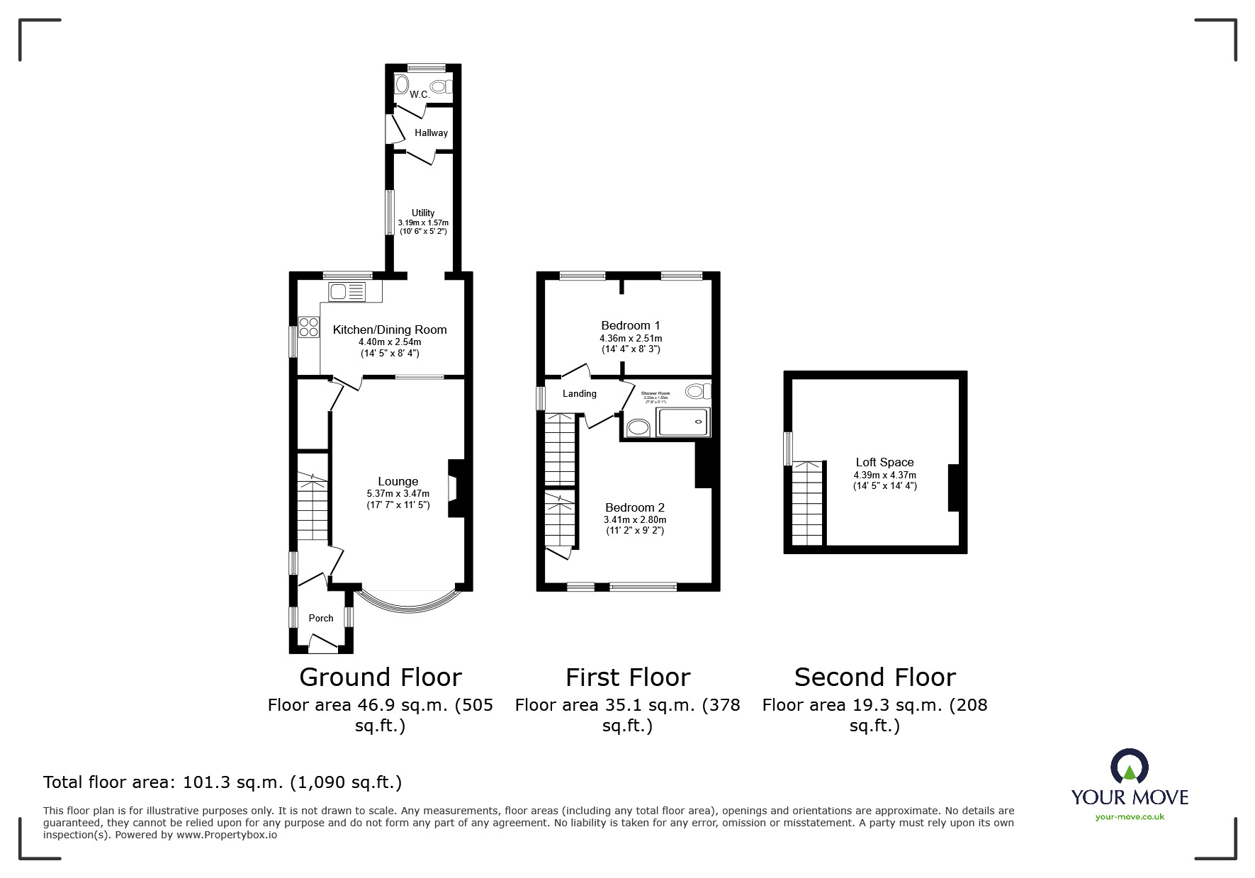 Floorplan of 3 bedroom Semi Detached House for sale, Lichfield Road, Barton under Needwood, Staffordshire, DE13