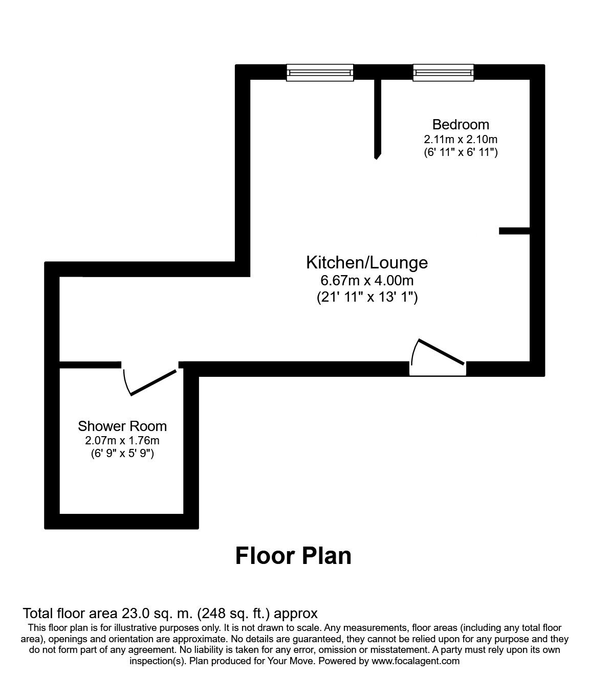 Floorplan of 1 bedroom  Flat to rent, Borough Road, Burton-on-Trent, Staffordshire, DE14