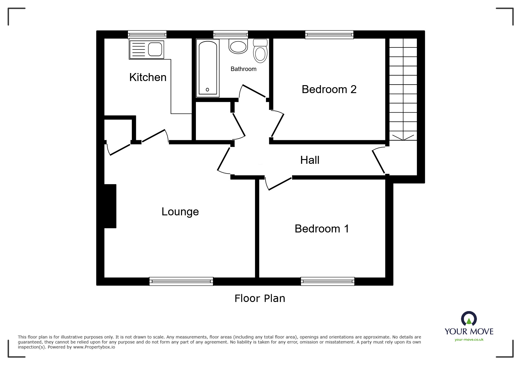 Floorplan of 2 bedroom  Flat for sale, Manor Crescent, Burton-on-Trent, Staffordshire, DE15