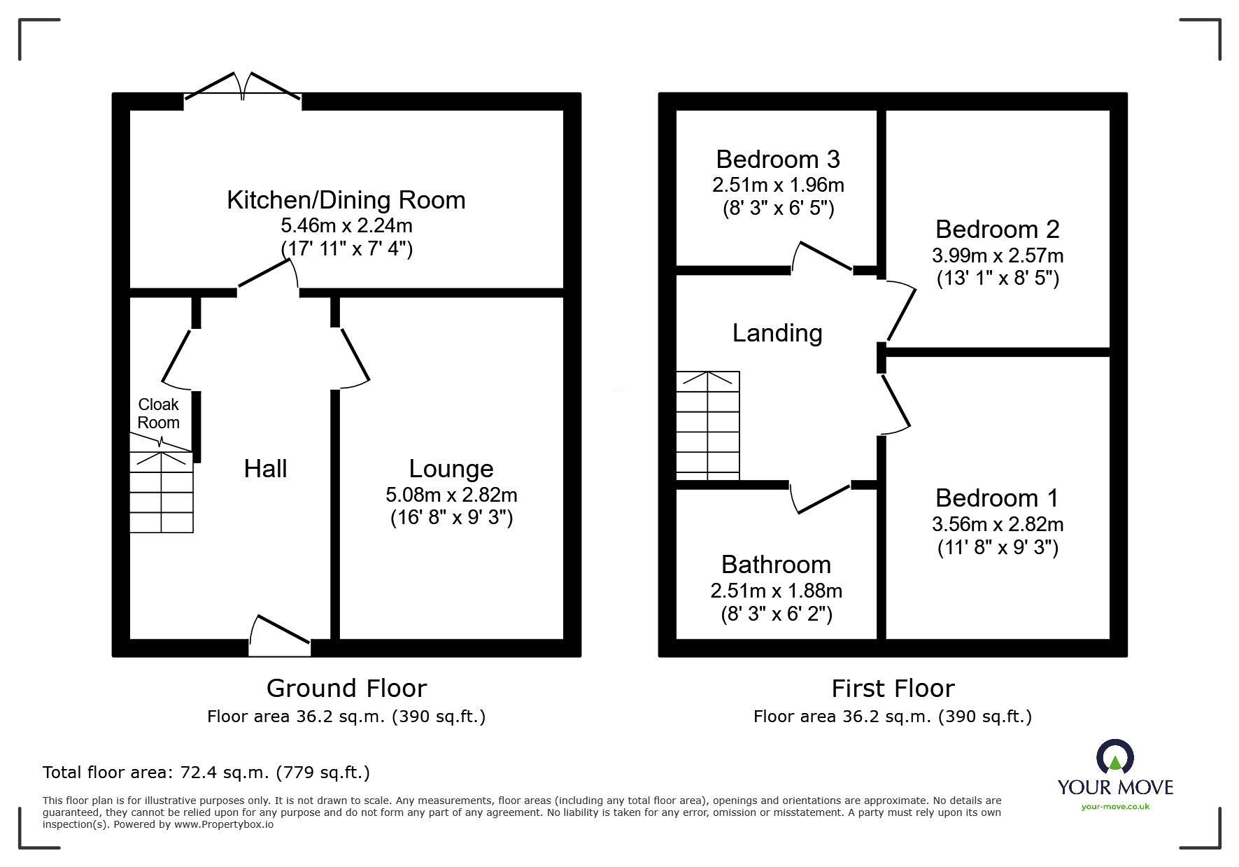 Floorplan of 3 bedroom Semi Detached House for sale, Rosliston Road, Burton-on-Trent, Staffordshire, DE15