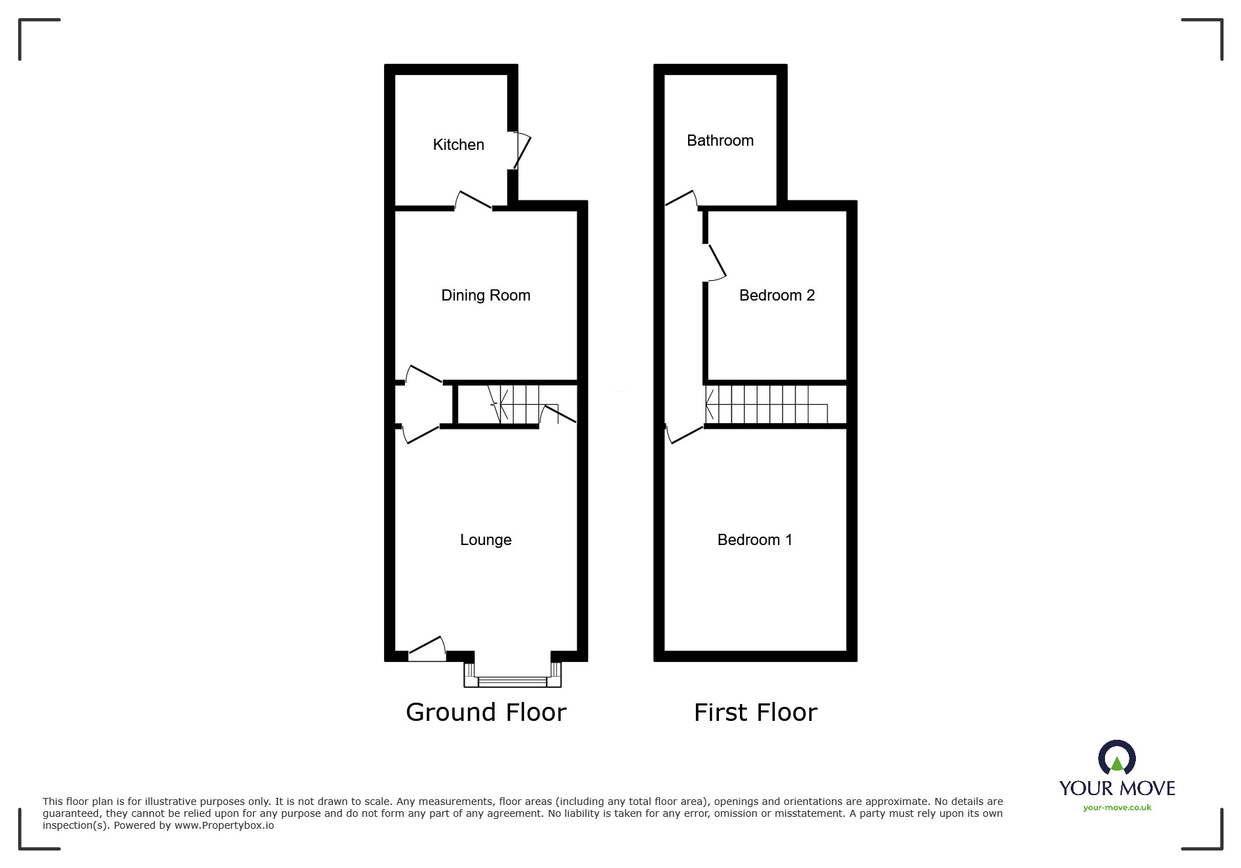 Floorplan of 2 bedroom Mid Terrace House for sale, Hunter Street, Burton-on-Trent, Staffordshire, DE14