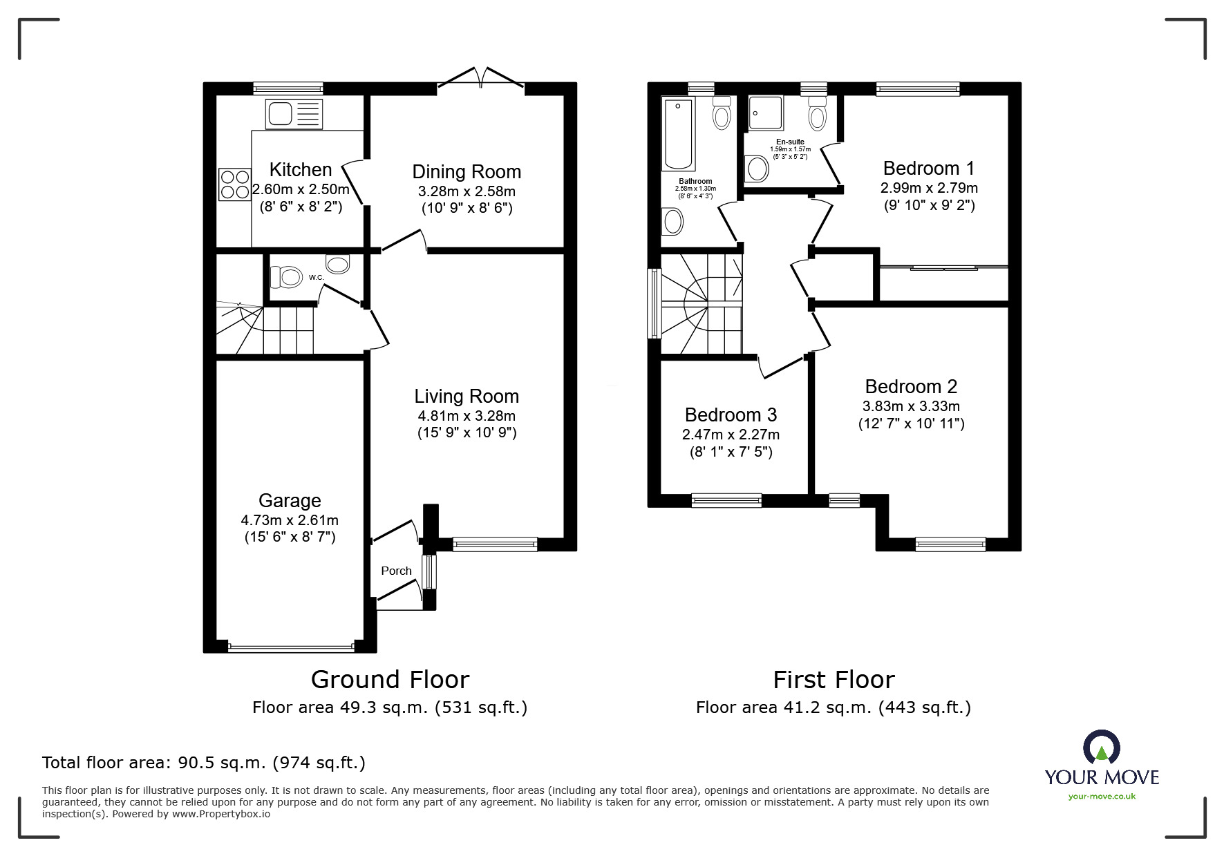 Floorplan of 3 bedroom Detached House to rent, Fox Close, Branston, Staffordshire, DE14