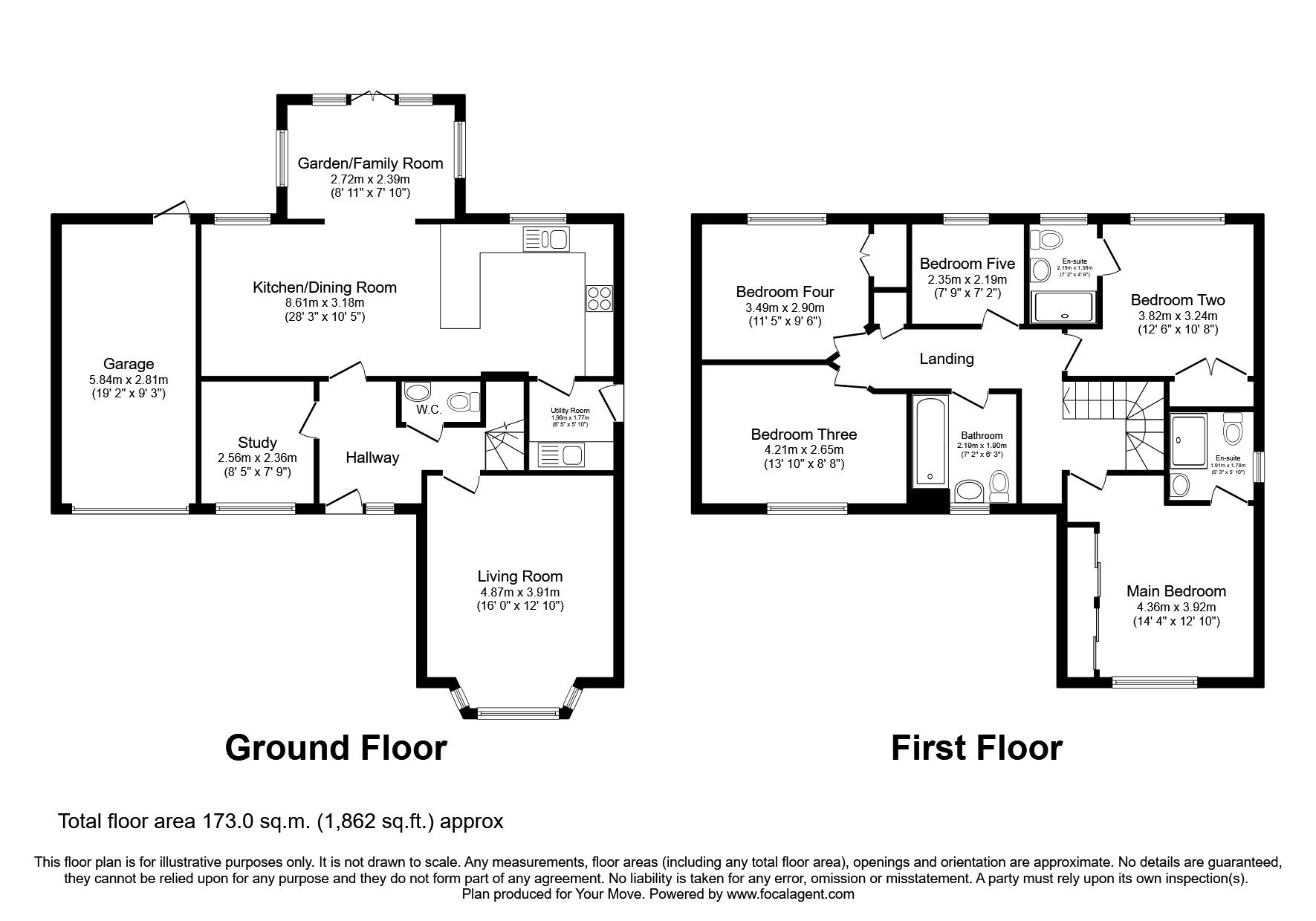 Floorplan of 5 bedroom Detached House to rent, Boundary Close, Burton-on-Trent, Staffordshire, DE13