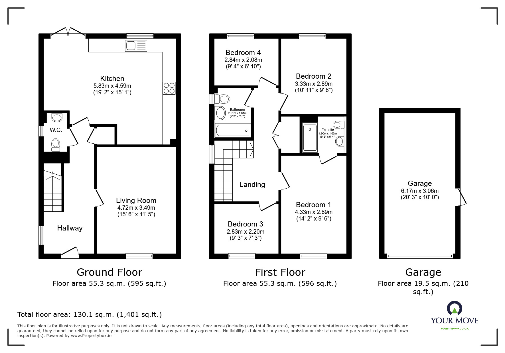 Floorplan of 4 bedroom Detached House for sale, Fairfields, Branston, Staffordshire, DE14