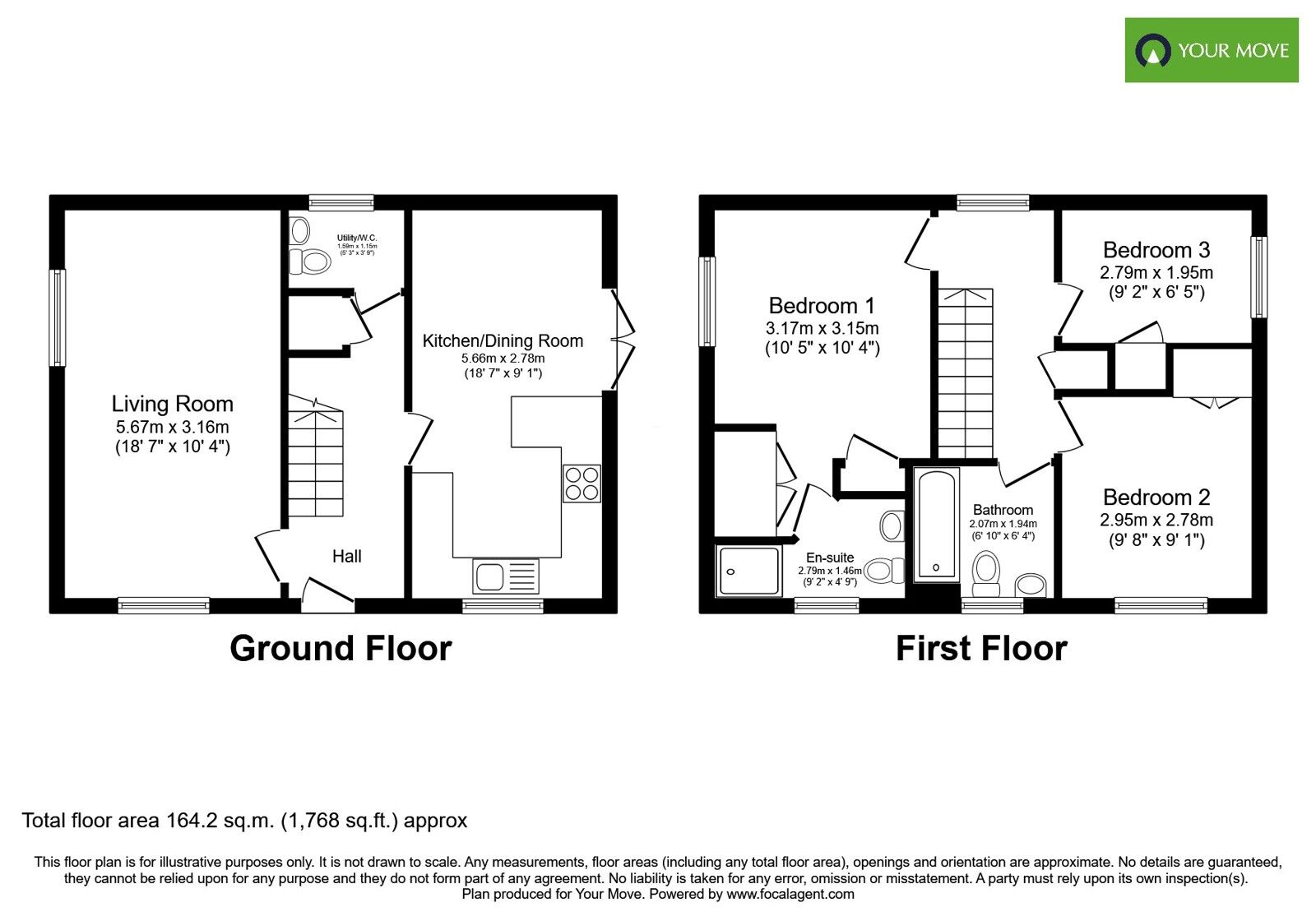 Floorplan of 3 bedroom Detached House for sale, Ealand Street, Rolleston-on-Dove, Staffordshire, DE13