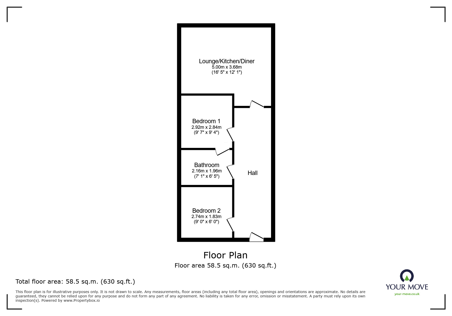 Floorplan of 2 bedroom  Flat for sale, Caxton Court, Burton-on-Trent, Staffordshire, DE14