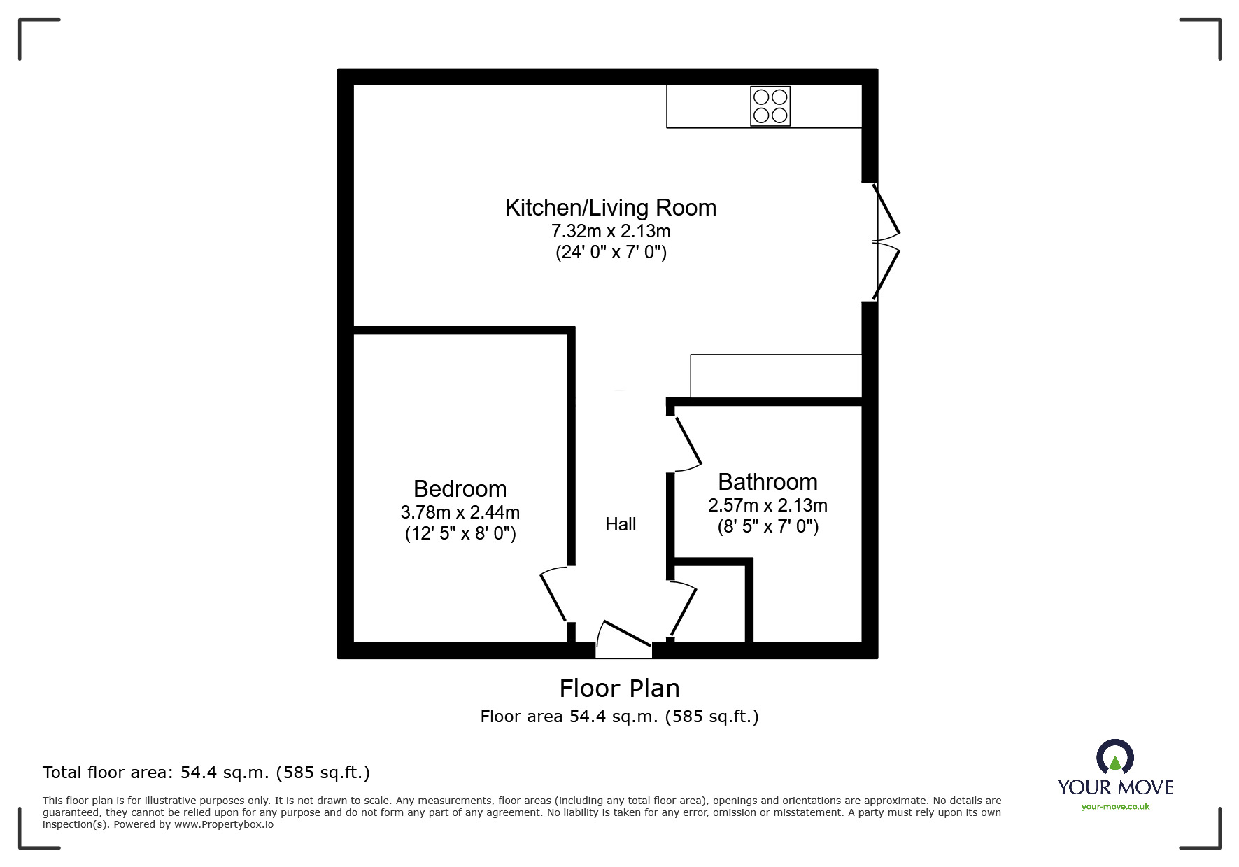 Floorplan of 1 bedroom Flat for sale, Princess Street, Staffordshire, DE14