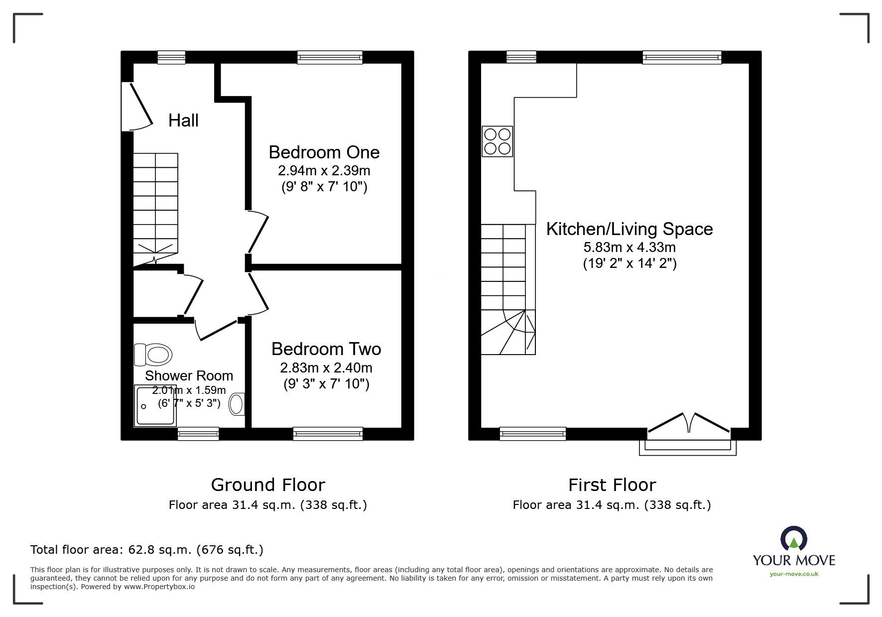 Floorplan of 2 bedroom  Flat to rent, Heathlands Grange, Burton-on-Trent, Staffordshire, DE15