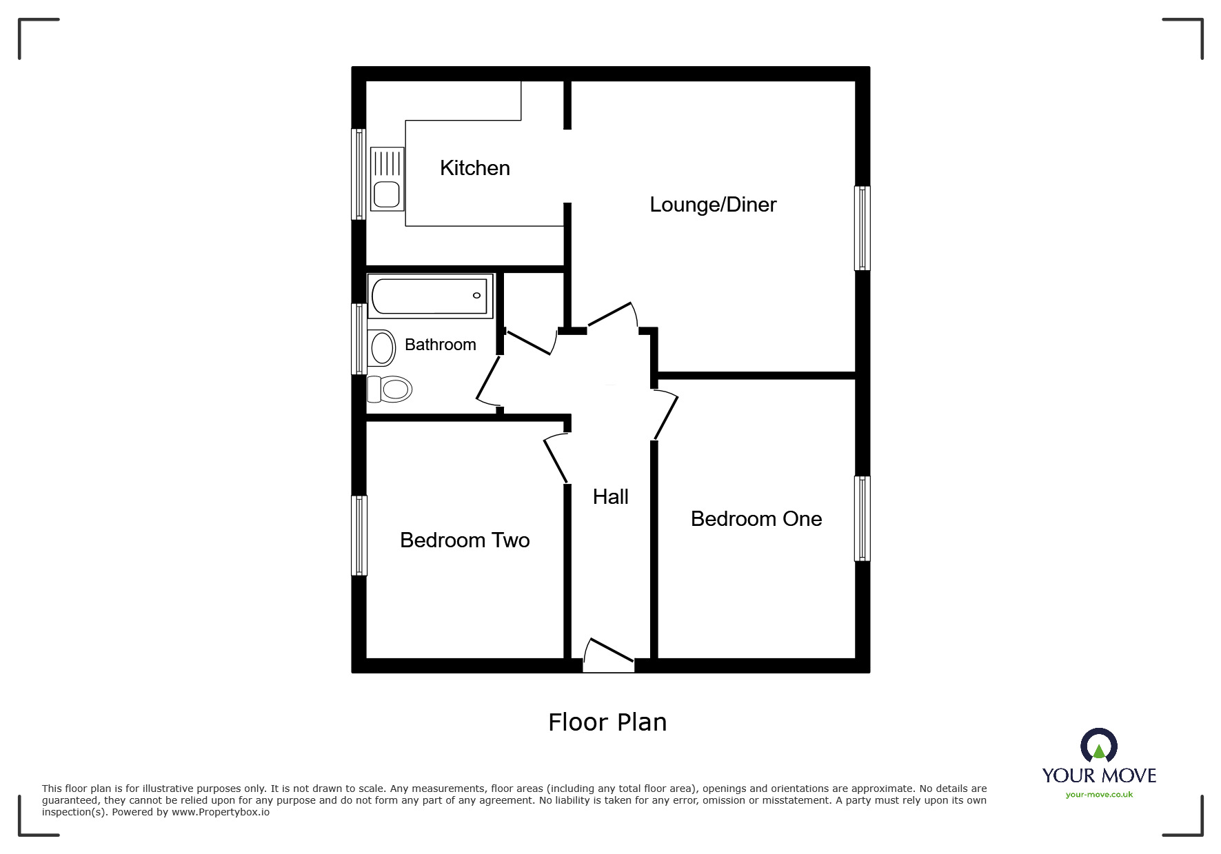 Floorplan of 2 bedroom Flat for sale, Sycamore Road, Burton-on-Trent, Staffordshire, DE15