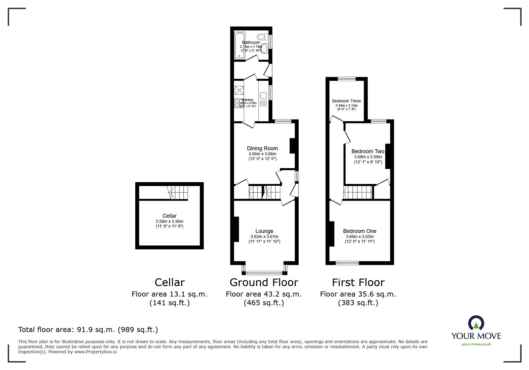 Floorplan of 3 bedroom Semi Detached House to rent, Hollis Street, Derby, Derbyshire, DE24