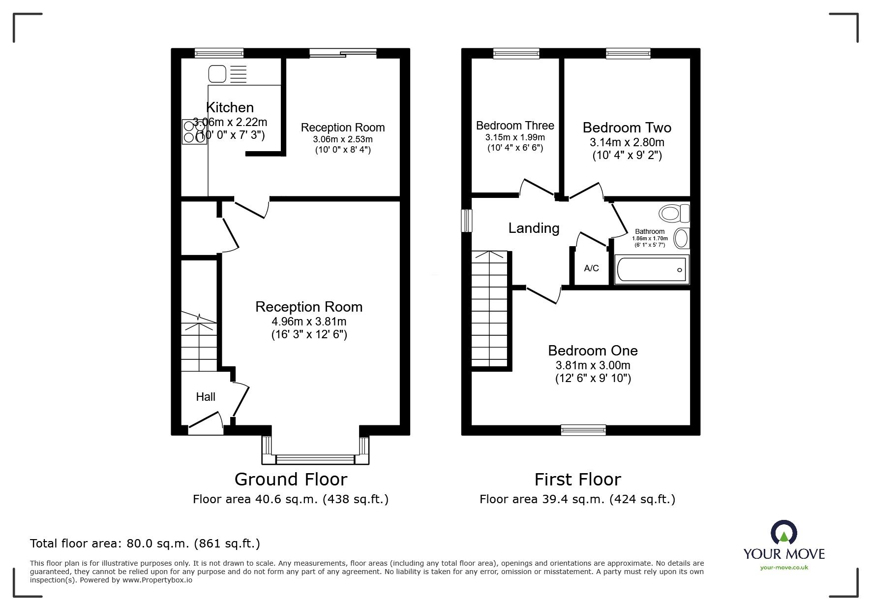 Floorplan of 3 bedroom Semi Detached House to rent, Orchard Park, Burton-on-Trent, Staffordshire, DE14