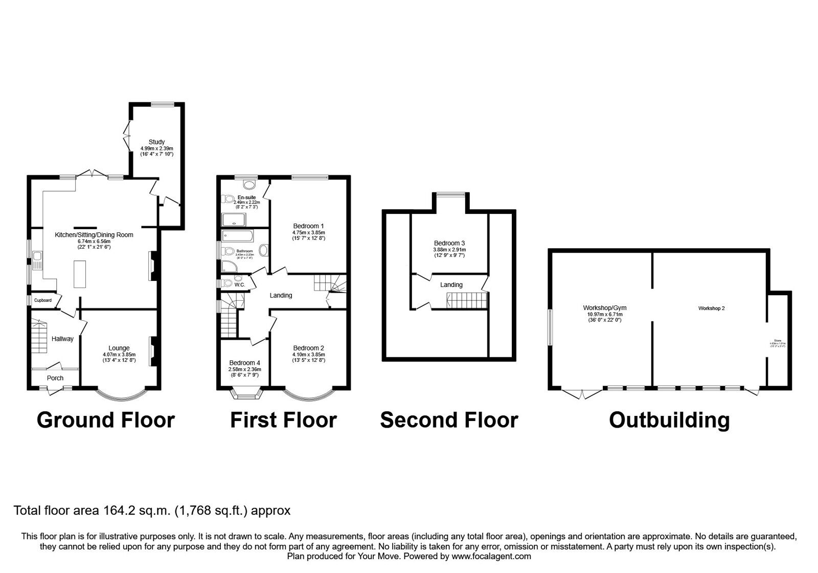 Floorplan of 4 bedroom Detached House for sale, Henhurst Hill, Burton-on-Trent, Staffordshire, DE13